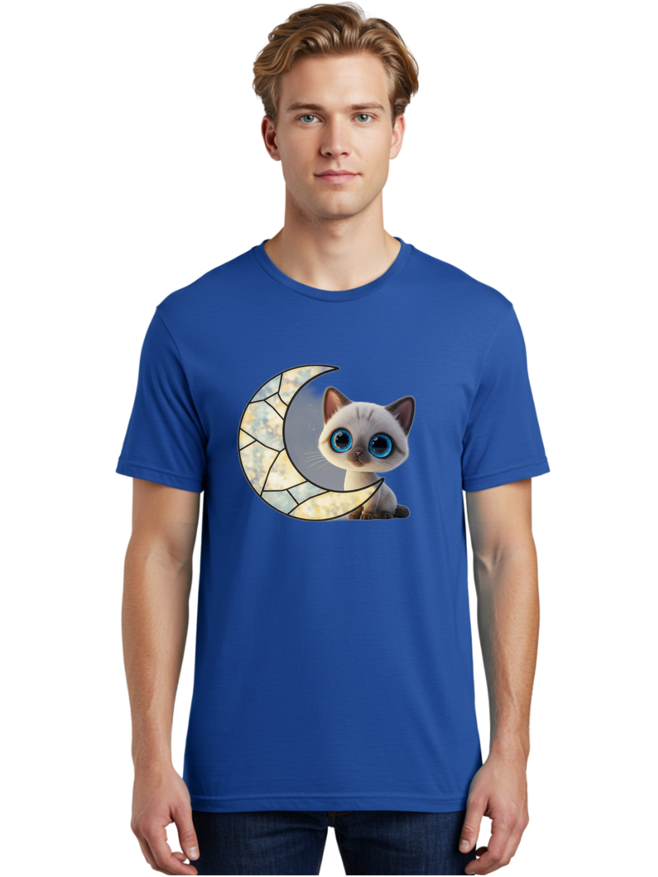 Cat-And-Crescent-Moon-1 Men'S Graphic Tee, 100% Cotton, Comfortable Casual Summer Wear, Machine Washable, Vintage Camera, Old Camera, Antique Camera, Black Camera, Classic Photography, Photography Equipment, Nostalgic Device, Film Camera, Bai619