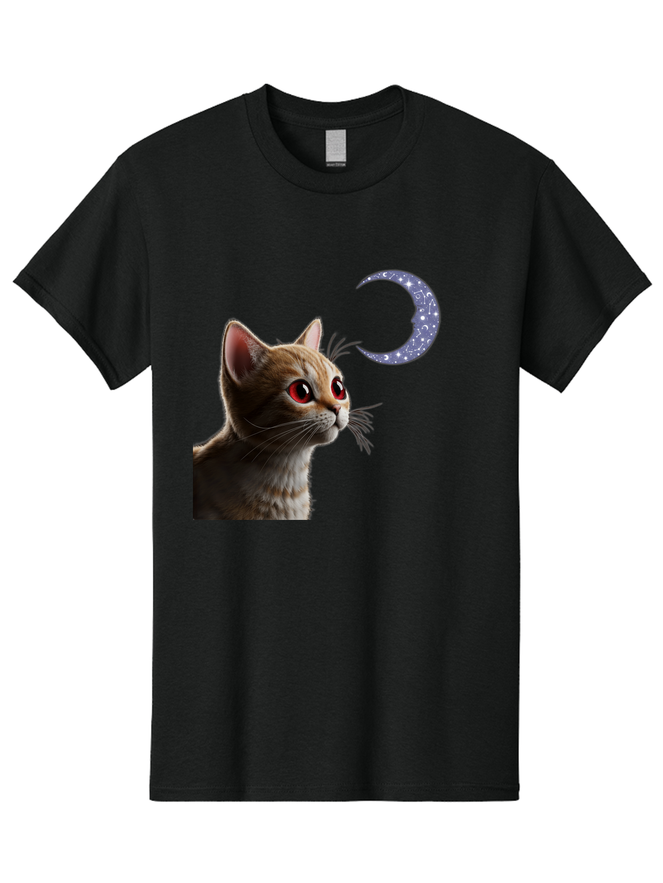 Cat-And-Crescent-Moon-2 Men'S Graphic Tee, 100% Cotton, Comfortable Casual Summer Wear, Machine Washable, Vintage Camera, Old Camera, Antique Camera, Black Camera, Classic Photography, Photography Equipment, Nostalgic Device, Film Camera, Bai620