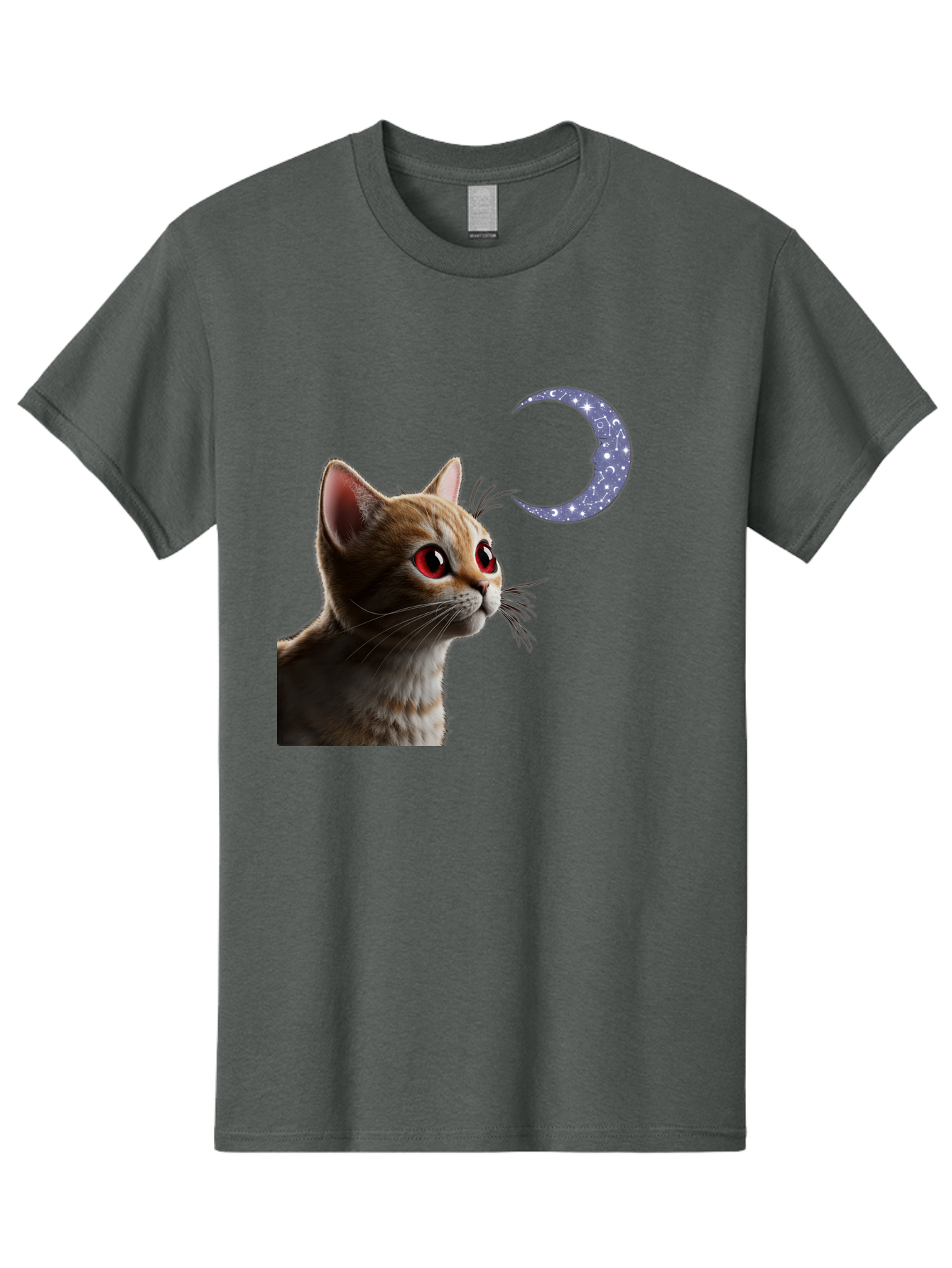 Cat-And-Crescent-Moon-2 Men'S Graphic Tee, 100% Cotton, Comfortable Casual Summer Wear, Machine Washable, Vintage Camera, Old Camera, Antique Camera, Black Camera, Classic Photography, Photography Equipment, Nostalgic Device, Film Camera, Bai620