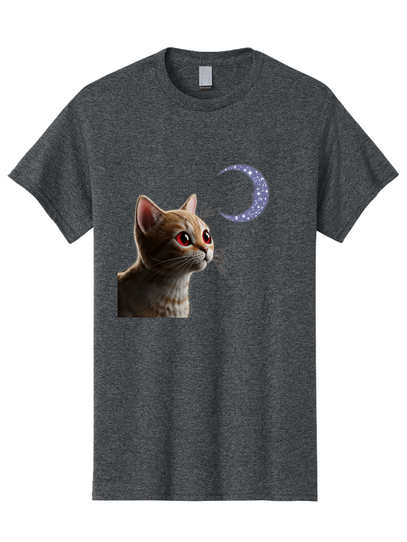 Cat-And-Crescent-Moon-2 Men'S Graphic Tee, 100% Cotton, Comfortable Casual Summer Wear, Machine Washable, Vintage Camera, Old Camera, Antique Camera, Black Camera, Classic Photography, Photography Equipment, Nostalgic Device, Film Camera, Bai620