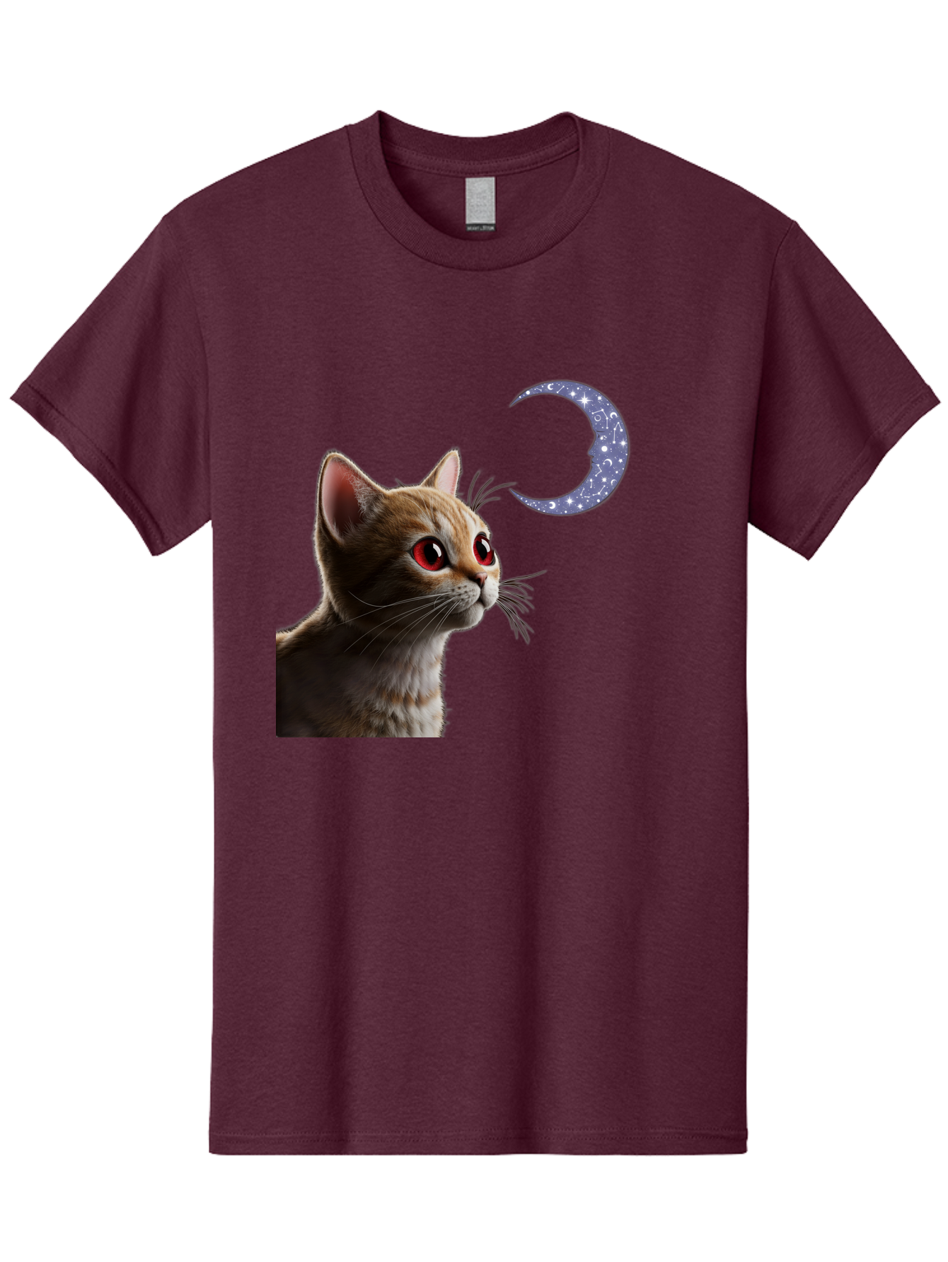 Cat-And-Crescent-Moon-2 Men'S Graphic Tee, 100% Cotton, Comfortable Casual Summer Wear, Machine Washable, Vintage Camera, Old Camera, Antique Camera, Black Camera, Classic Photography, Photography Equipment, Nostalgic Device, Film Camera, Bai620