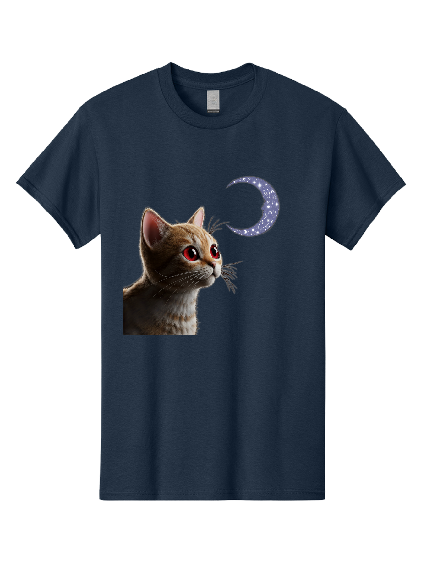 Cat-And-Crescent-Moon-2 Men'S Graphic Tee, 100% Cotton, Comfortable Casual Summer Wear, Machine Washable, Vintage Camera, Old Camera, Antique Camera, Black Camera, Classic Photography, Photography Equipment, Nostalgic Device, Film Camera, Bai620