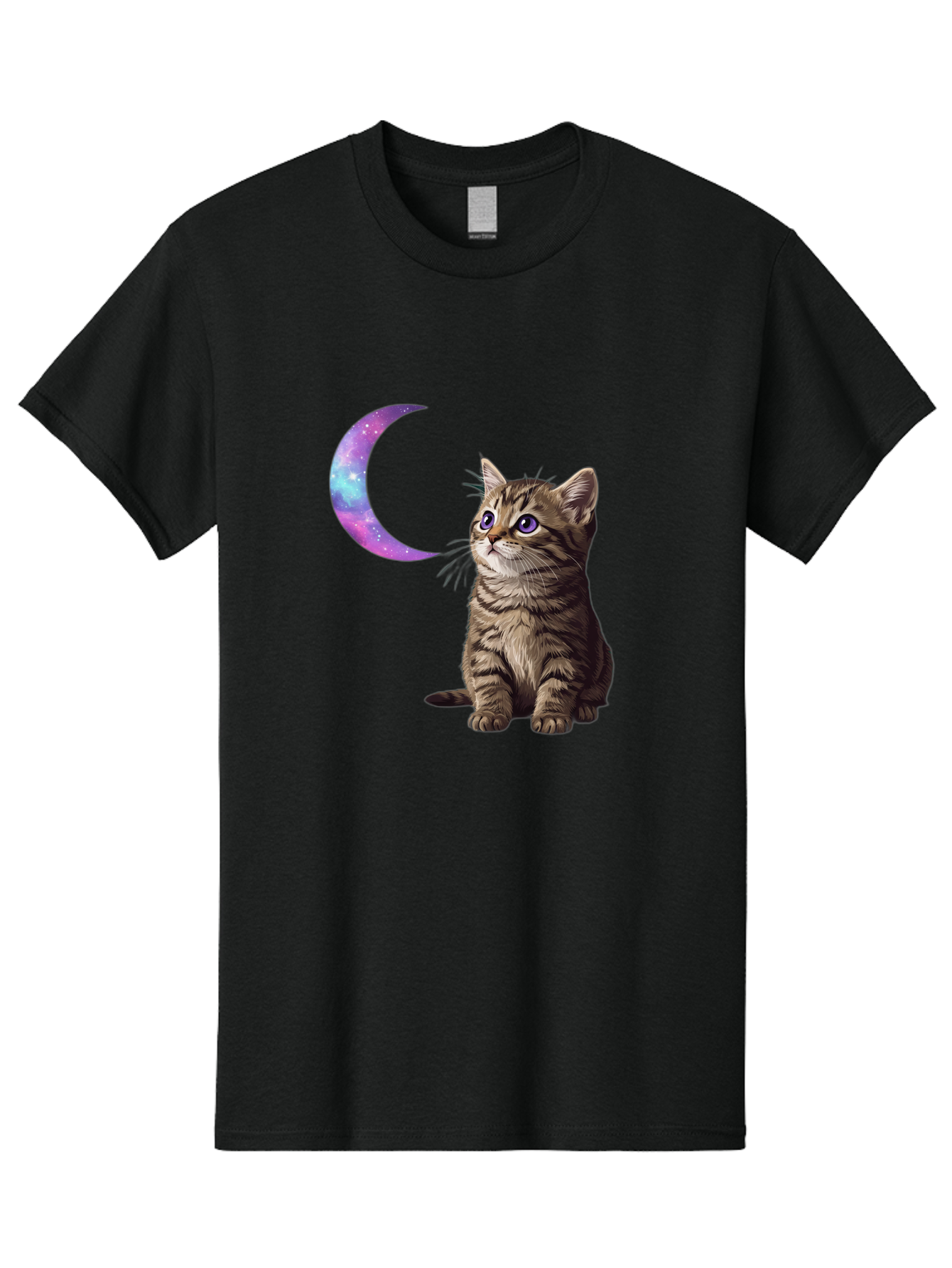 Cat-And-Crescent-Moon-3 Men'S Graphic Tee, 100% Cotton, Comfortable Casual Summer Wear, Machine Washable, Vintage Camera, Old Camera, Antique Camera, Black Camera, Classic Photography, Photography Equipment, Nostalgic Device, Film Camera, Bai621