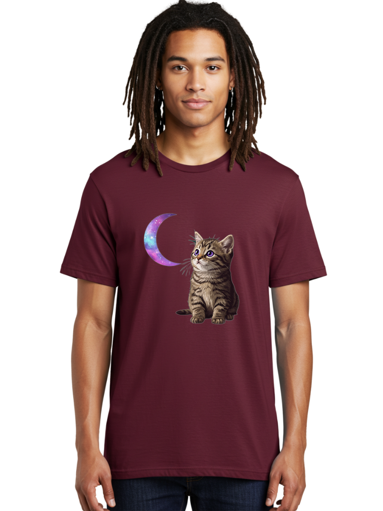 Cat-And-Crescent-Moon-3 Men'S Graphic Tee, 100% Cotton, Comfortable Casual Summer Wear, Machine Washable, Vintage Camera, Old Camera, Antique Camera, Black Camera, Classic Photography, Photography Equipment, Nostalgic Device, Film Camera, Bai621
