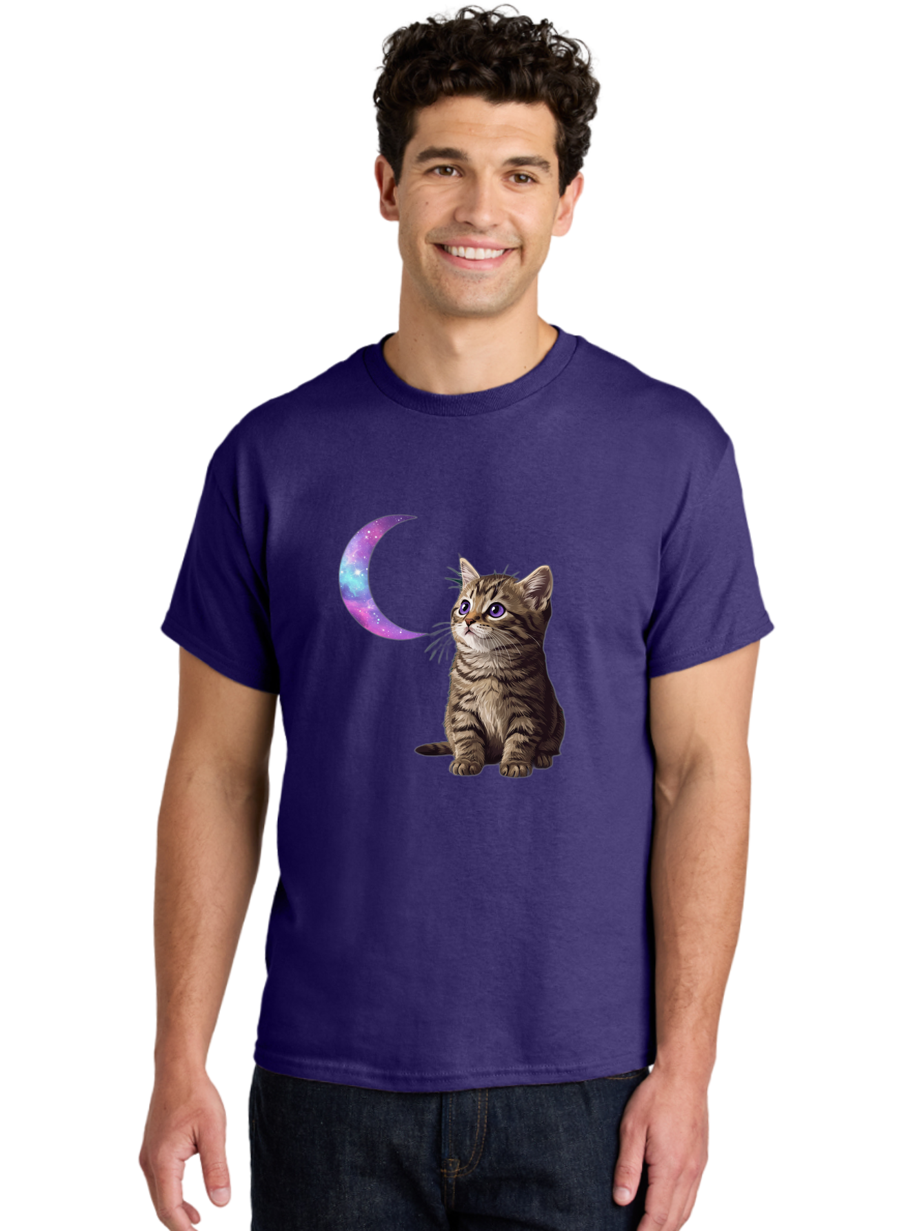 Cat-And-Crescent-Moon-3 Men'S Graphic Tee, 100% Cotton, Comfortable Casual Summer Wear, Machine Washable, Vintage Camera, Old Camera, Antique Camera, Black Camera, Classic Photography, Photography Equipment, Nostalgic Device, Film Camera, Bai621