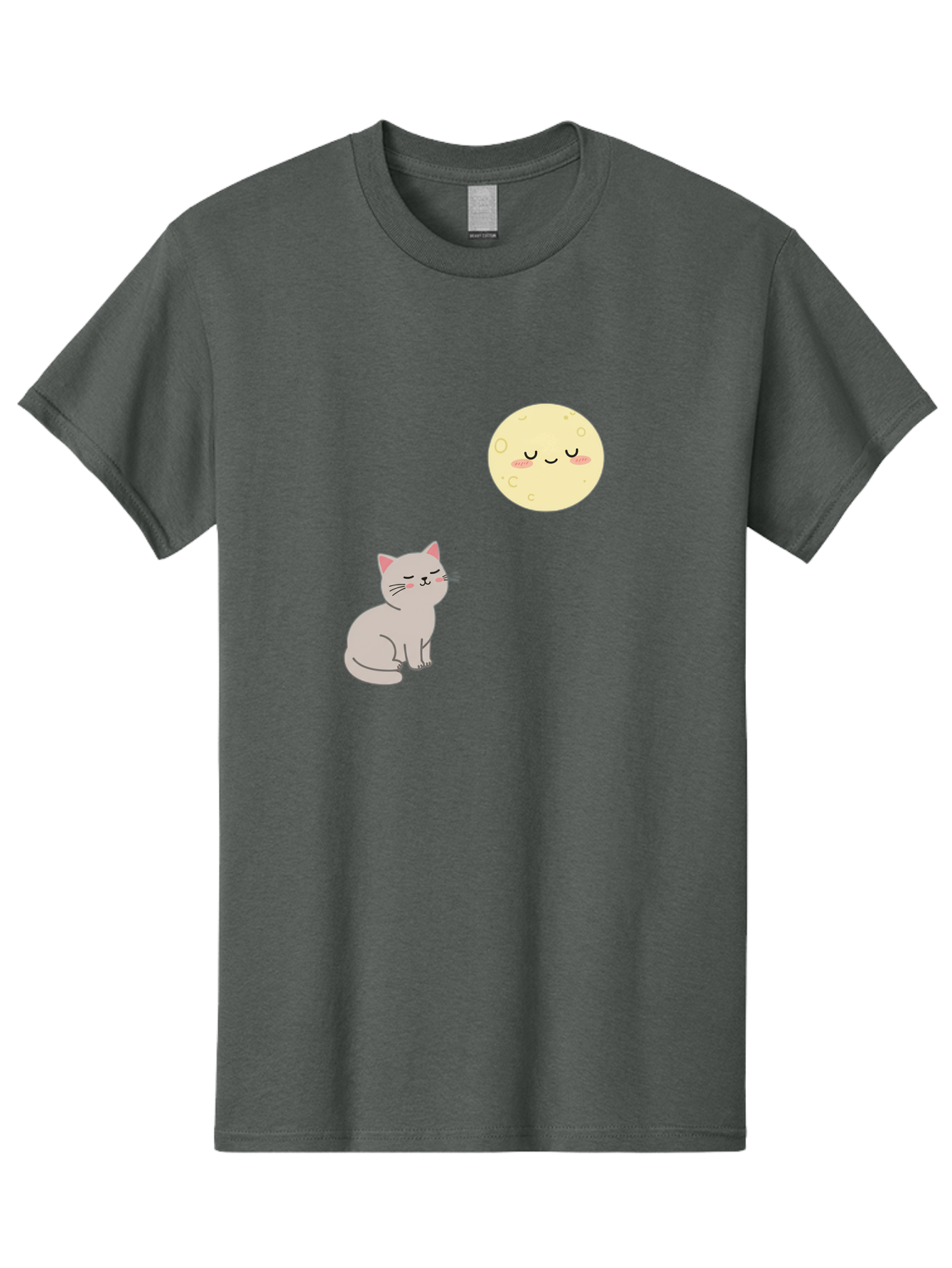 Cat-And-Moon-1 Men'S Graphic Tee, 100% Cotton, Comfortable Casual Summer Wear, Machine Washable, Vintage Camera, Old Camera, Antique Camera, Black Camera, Classic Photography, Photography Equipment, Nostalgic Device, Film Camera, Camera Art Bai623