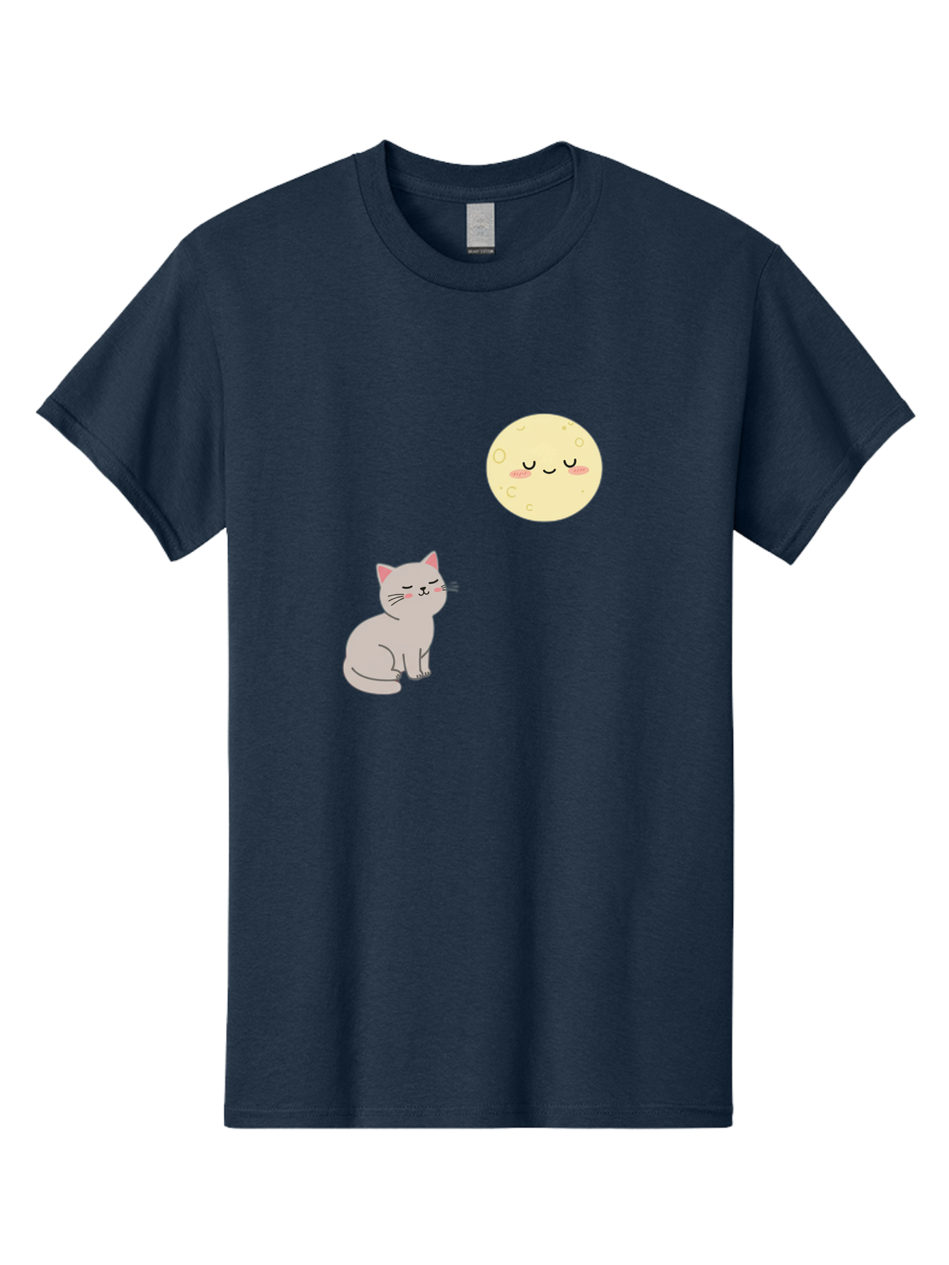 Cat-And-Moon-1 Men'S Graphic Tee, 100% Cotton, Comfortable Casual Summer Wear, Machine Washable, Vintage Camera, Old Camera, Antique Camera, Black Camera, Classic Photography, Photography Equipment, Nostalgic Device, Film Camera, Camera Art Bai623