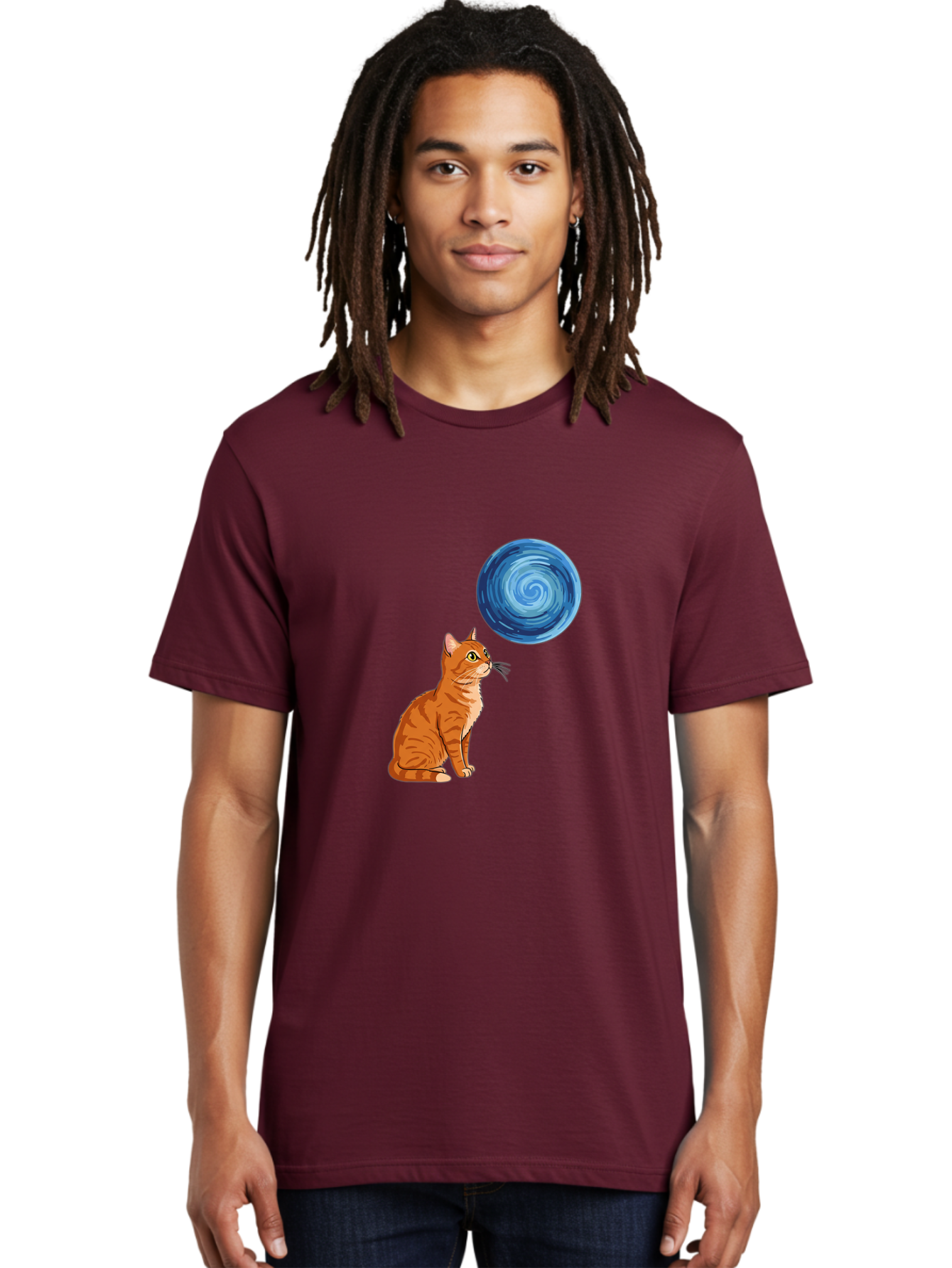 Cat-And-Swirl Men'S Graphic Tee, 100% Cotton, Comfortable Casual Summer Wear, Machine Washable, Vintage Camera, Old Camera, Antique Camera, Black Camera, Classic Photography, Photography Equipment, Nostalgic Device, Film Camera, Camera Art Bai627