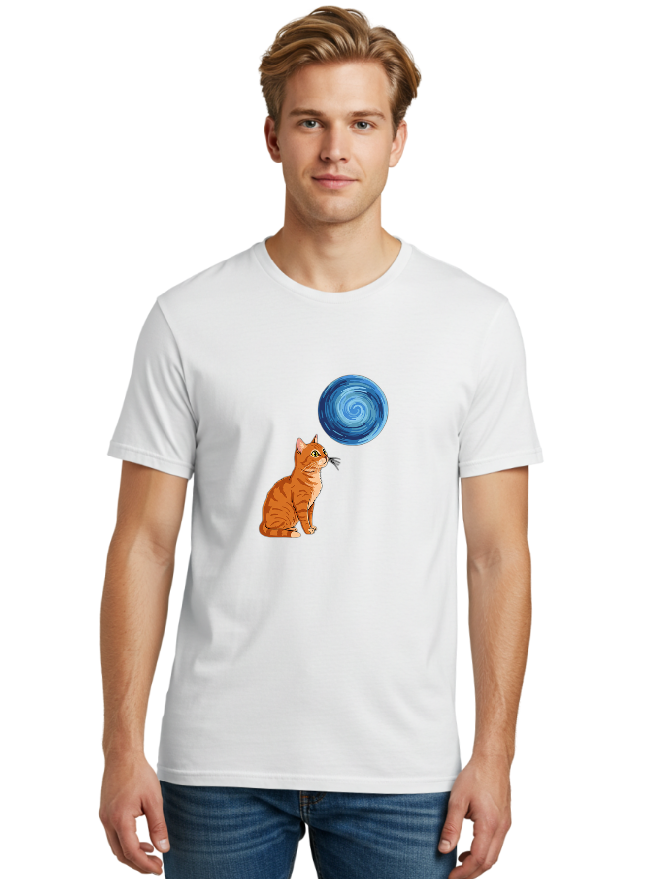 Cat-And-Swirl Men'S Graphic Tee, 100% Cotton, Comfortable Casual Summer Wear, Machine Washable, Vintage Camera, Old Camera, Antique Camera, Black Camera, Classic Photography, Photography Equipment, Nostalgic Device, Film Camera, Camera Art Bai627