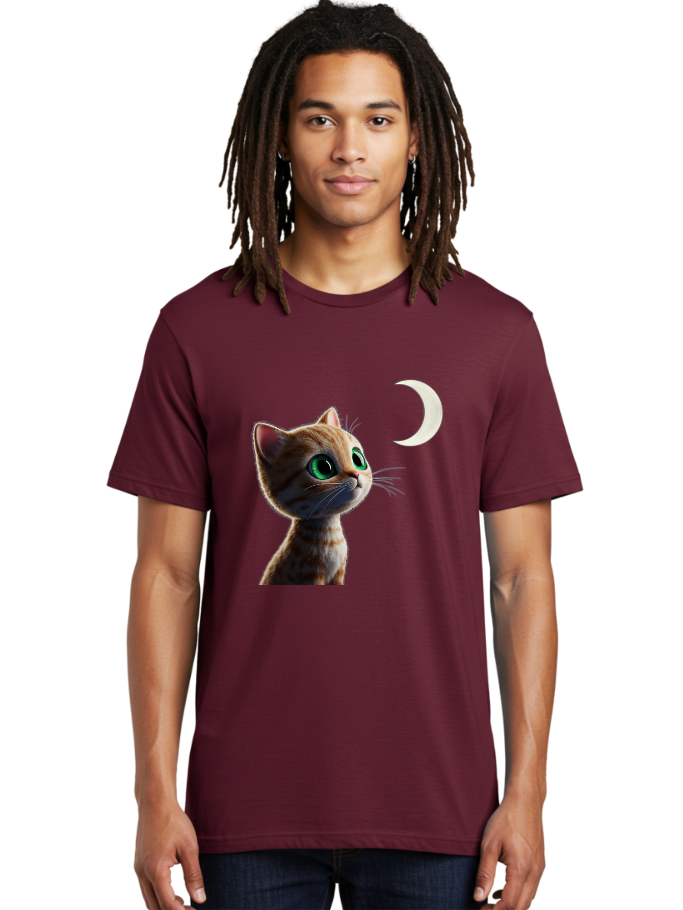 Cat-Gazing-At-Crescent-Moon Men'S Graphic Tee, 100% Cotton, Comfortable Casual Summer Wear, Machine Washable, Vintage Camera, Old Camera, Antique Camera, Black Camera, Classic Photography, Photography Equipment, Nostalgic Device, Film Camera, Bai628