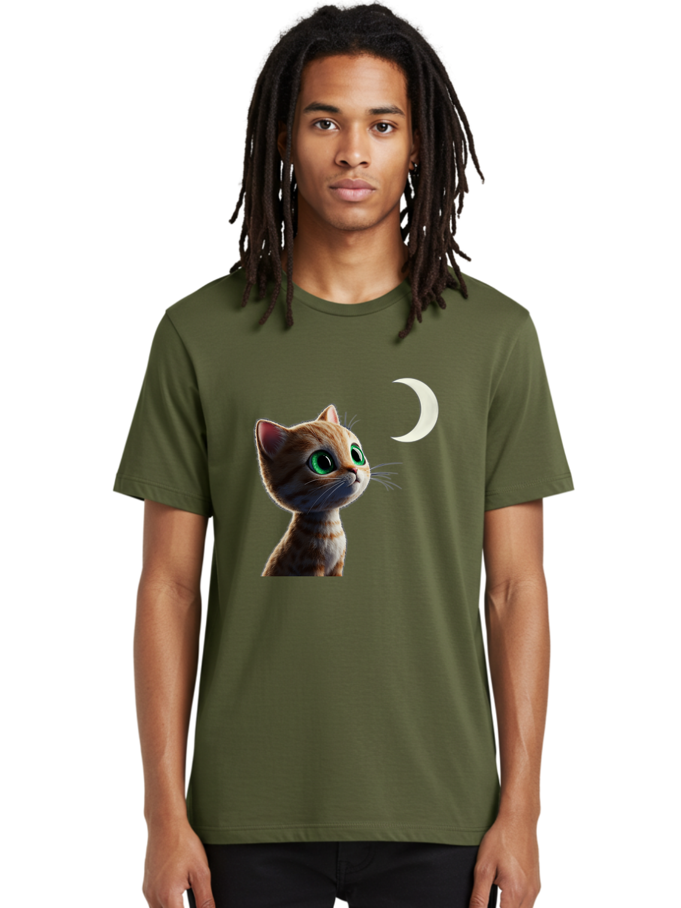 Cat-Gazing-At-Crescent-Moon Men'S Graphic Tee, 100% Cotton, Comfortable Casual Summer Wear, Machine Washable, Vintage Camera, Old Camera, Antique Camera, Black Camera, Classic Photography, Photography Equipment, Nostalgic Device, Film Camera, Bai628