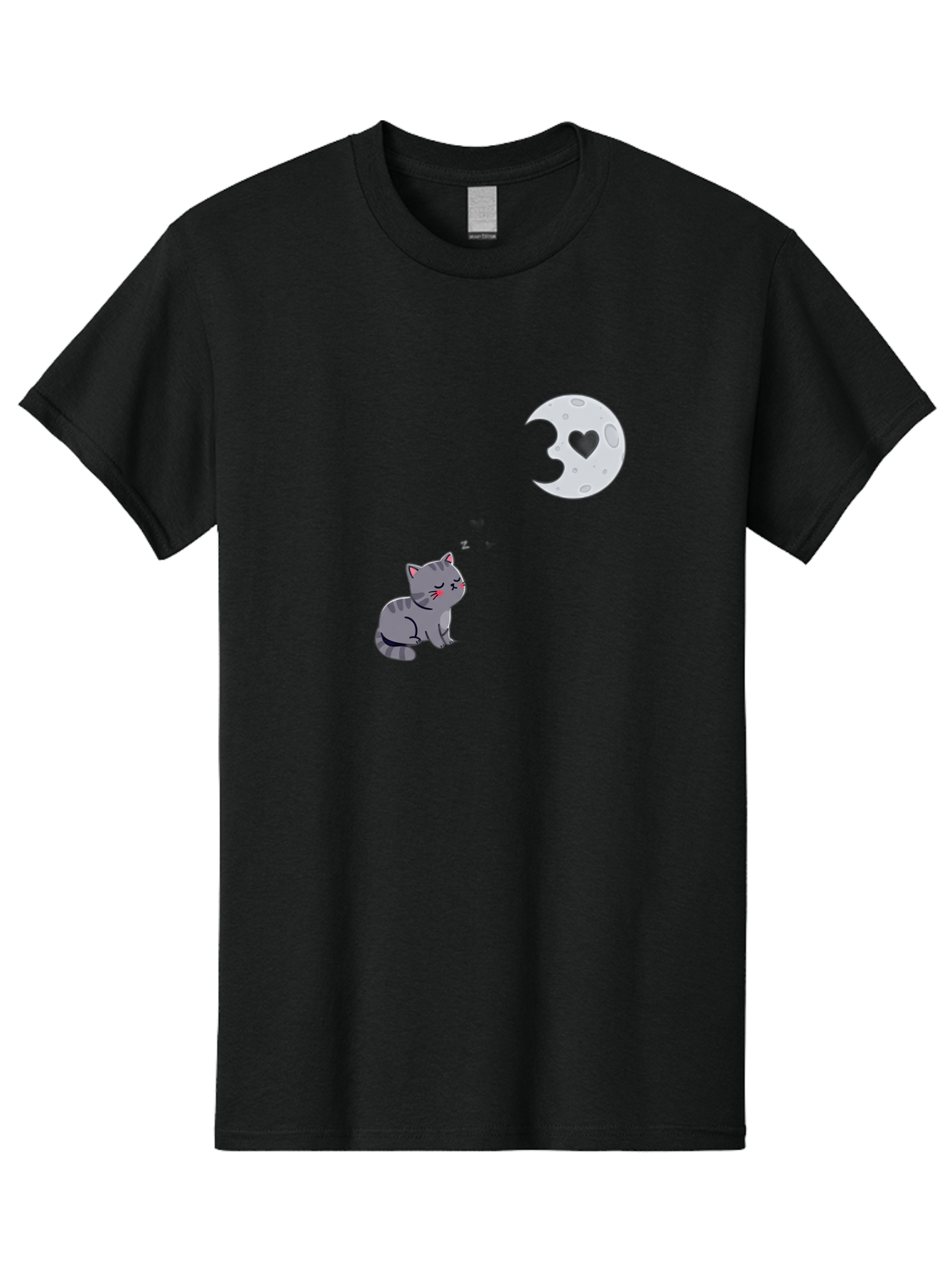 Cat-Gazing-At-Heart-Moon Men'S Graphic Tee, 100% Cotton, Comfortable Casual Summer Wear, Machine Washable, Vintage Camera, Old Camera, Antique Camera, Black Camera, Classic Photography, Photography Equipment, Nostalgic Device, Film Camera, Bai629