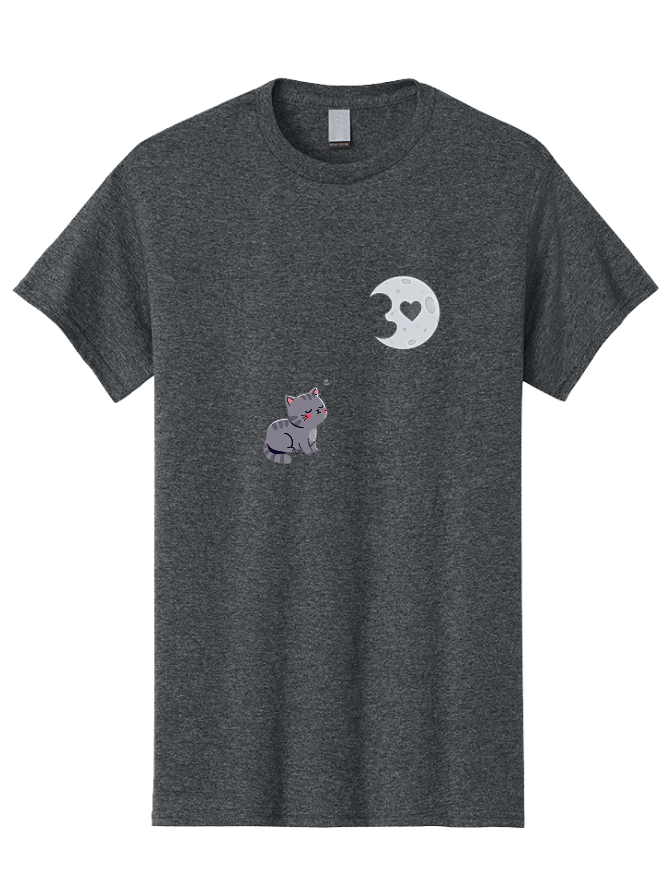 Cat-Gazing-At-Heart-Moon Men'S Graphic Tee, 100% Cotton, Comfortable Casual Summer Wear, Machine Washable, Vintage Camera, Old Camera, Antique Camera, Black Camera, Classic Photography, Photography Equipment, Nostalgic Device, Film Camera, Bai629