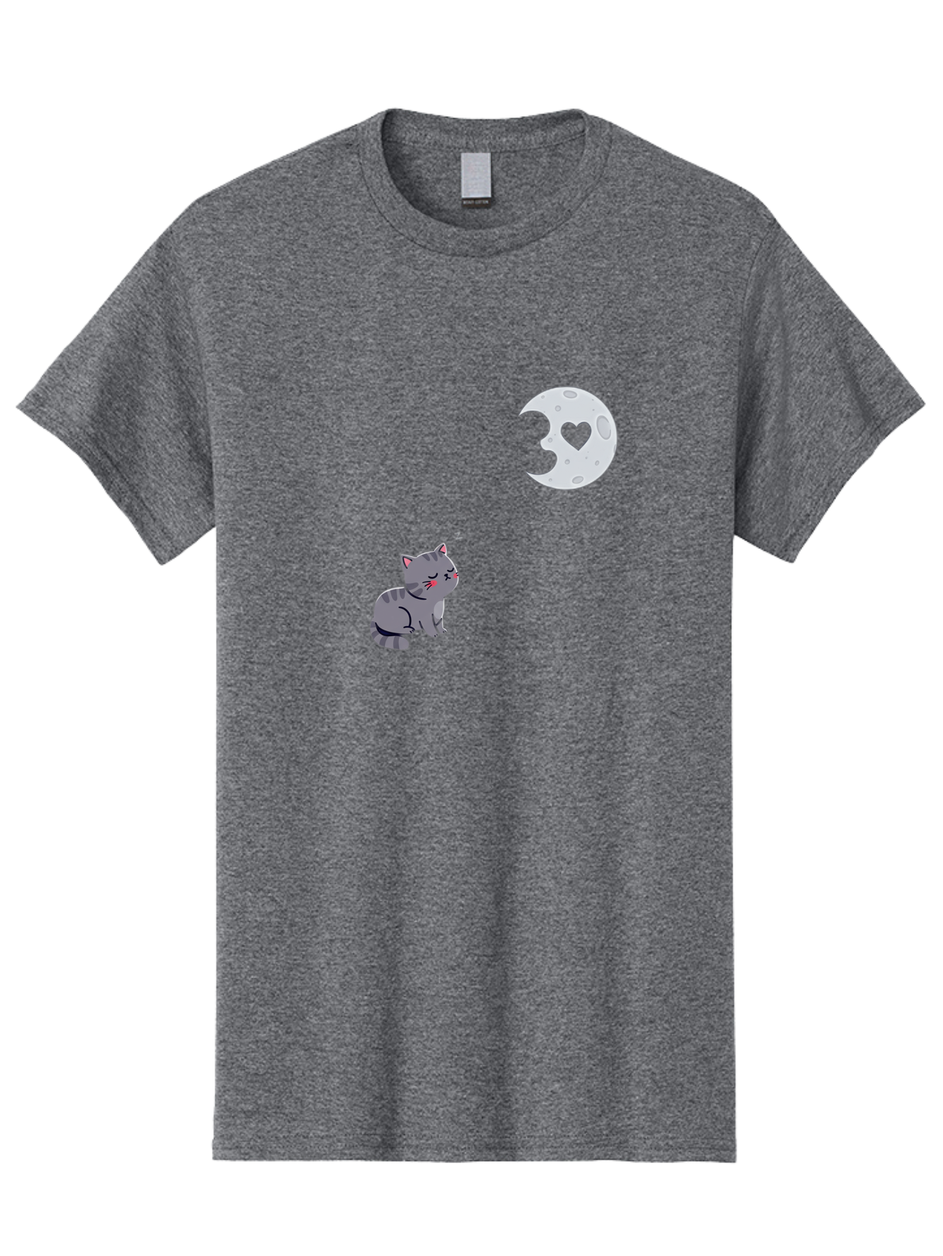 Cat-Gazing-At-Heart-Moon Men'S Graphic Tee, 100% Cotton, Comfortable Casual Summer Wear, Machine Washable, Vintage Camera, Old Camera, Antique Camera, Black Camera, Classic Photography, Photography Equipment, Nostalgic Device, Film Camera, Bai629