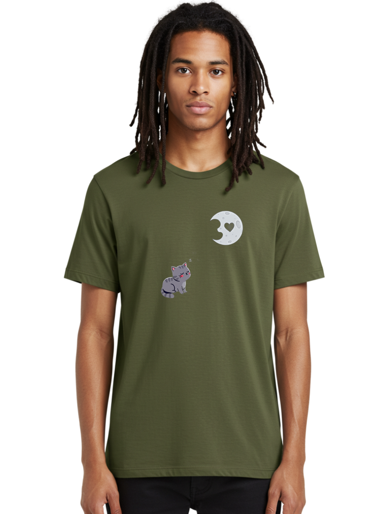 Cat-Gazing-At-Heart-Moon Men'S Graphic Tee, 100% Cotton, Comfortable Casual Summer Wear, Machine Washable, Vintage Camera, Old Camera, Antique Camera, Black Camera, Classic Photography, Photography Equipment, Nostalgic Device, Film Camera, Bai629
