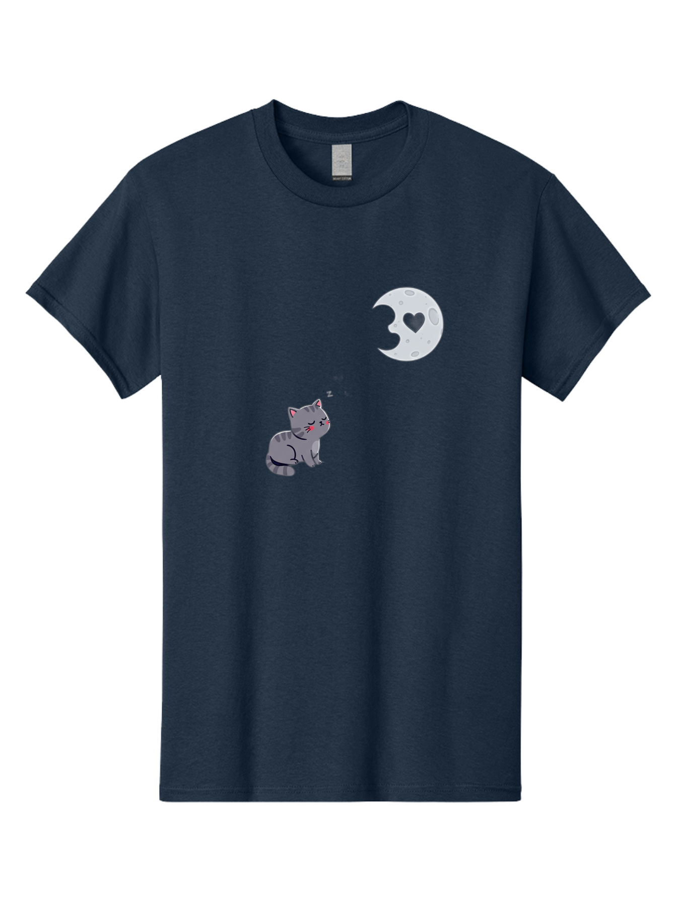 Cat-Gazing-At-Heart-Moon Men'S Graphic Tee, 100% Cotton, Comfortable Casual Summer Wear, Machine Washable, Vintage Camera, Old Camera, Antique Camera, Black Camera, Classic Photography, Photography Equipment, Nostalgic Device, Film Camera, Bai629