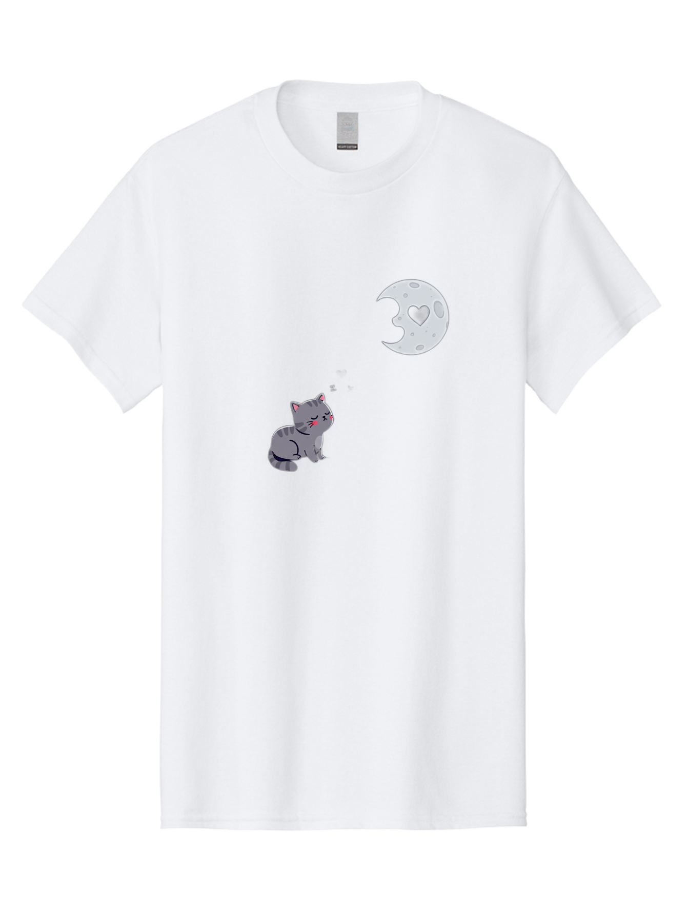 Cat-Gazing-At-Heart-Moon Men'S Graphic Tee, 100% Cotton, Comfortable Casual Summer Wear, Machine Washable, Vintage Camera, Old Camera, Antique Camera, Black Camera, Classic Photography, Photography Equipment, Nostalgic Device, Film Camera, Bai629