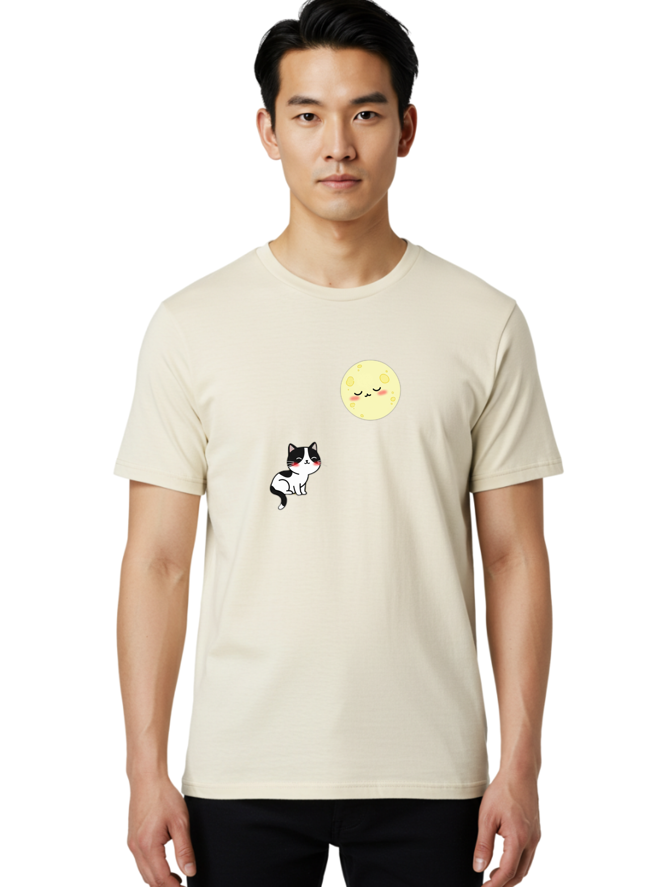 Cat-Gazing-At-Moon Men'S Graphic Tee, 100% Cotton, Comfortable Casual Summer Wear, Machine Washable, Vintage Camera, Old Camera, Antique Camera, Black Camera, Classic Photography, Photography Equipment, Nostalgic Device, Film Camera, Bai630