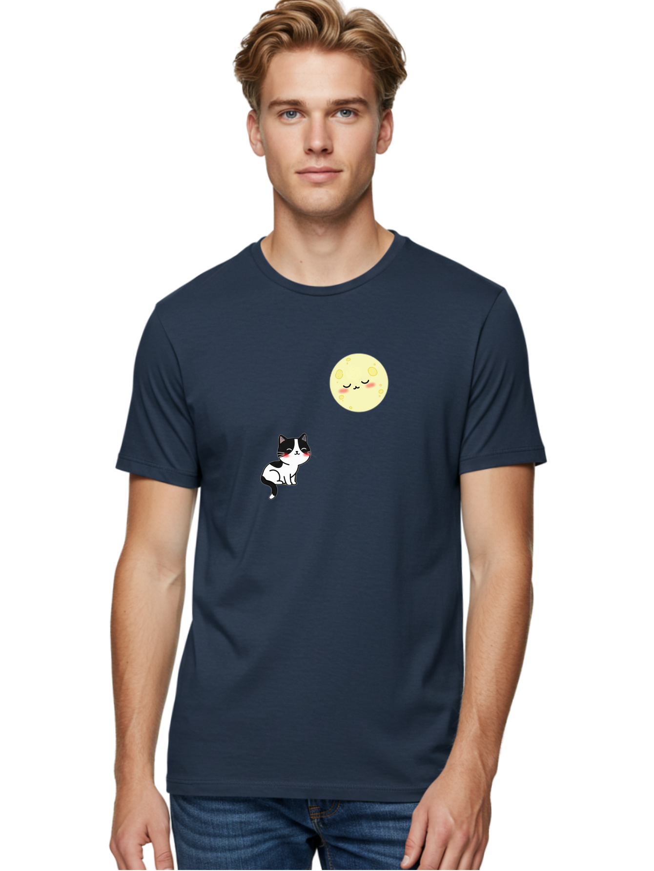 Cat-Gazing-At-Moon Men'S Graphic Tee, 100% Cotton, Comfortable Casual Summer Wear, Machine Washable, Vintage Camera, Old Camera, Antique Camera, Black Camera, Classic Photography, Photography Equipment, Nostalgic Device, Film Camera, Bai630