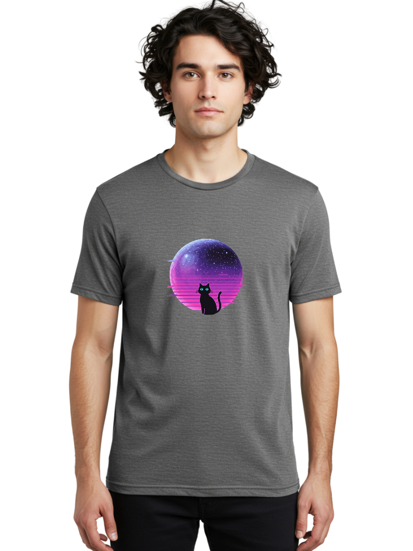 Cat-In-Retro-Sunset Men'S Graphic Tee, 100% Cotton, Comfortable Casual Summer Wear, Machine Washable, Vintage Camera, Old Camera, Antique Camera, Black Camera, Classic Photography, Photography Equipment, Nostalgic Device, Film Camera, Bai631
