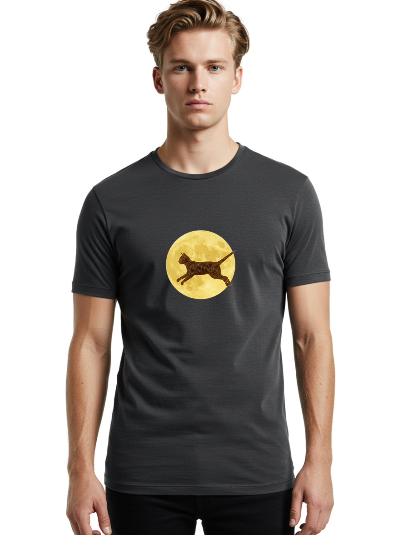Cat-On-Moon Men'S Graphic Tee, 100% Cotton, Comfortable Casual Summer Wear, Machine Washable, Vintage Camera, Old Camera, Antique Camera, Black Camera, Classic Photography, Photography Equipment, Nostalgic Device, Film Camera, Camera Art Bai637