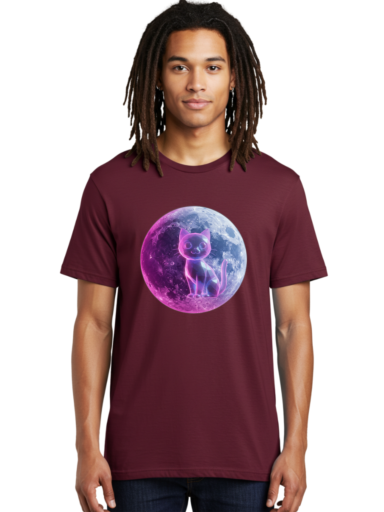 Cat-On-The-Moon-1 Men'S Graphic Tee, 100% Cotton, Comfortable Casual Summer Wear, Machine Washable, Vintage Camera, Old Camera, Antique Camera, Black Camera, Classic Photography, Photography Equipment, Nostalgic Device, Film Camera, Camera Art Bai638