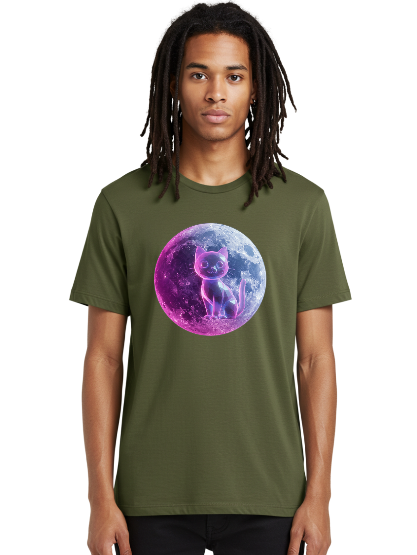 Cat-On-The-Moon-1 Men'S Graphic Tee, 100% Cotton, Comfortable Casual Summer Wear, Machine Washable, Vintage Camera, Old Camera, Antique Camera, Black Camera, Classic Photography, Photography Equipment, Nostalgic Device, Film Camera, Camera Art Bai638