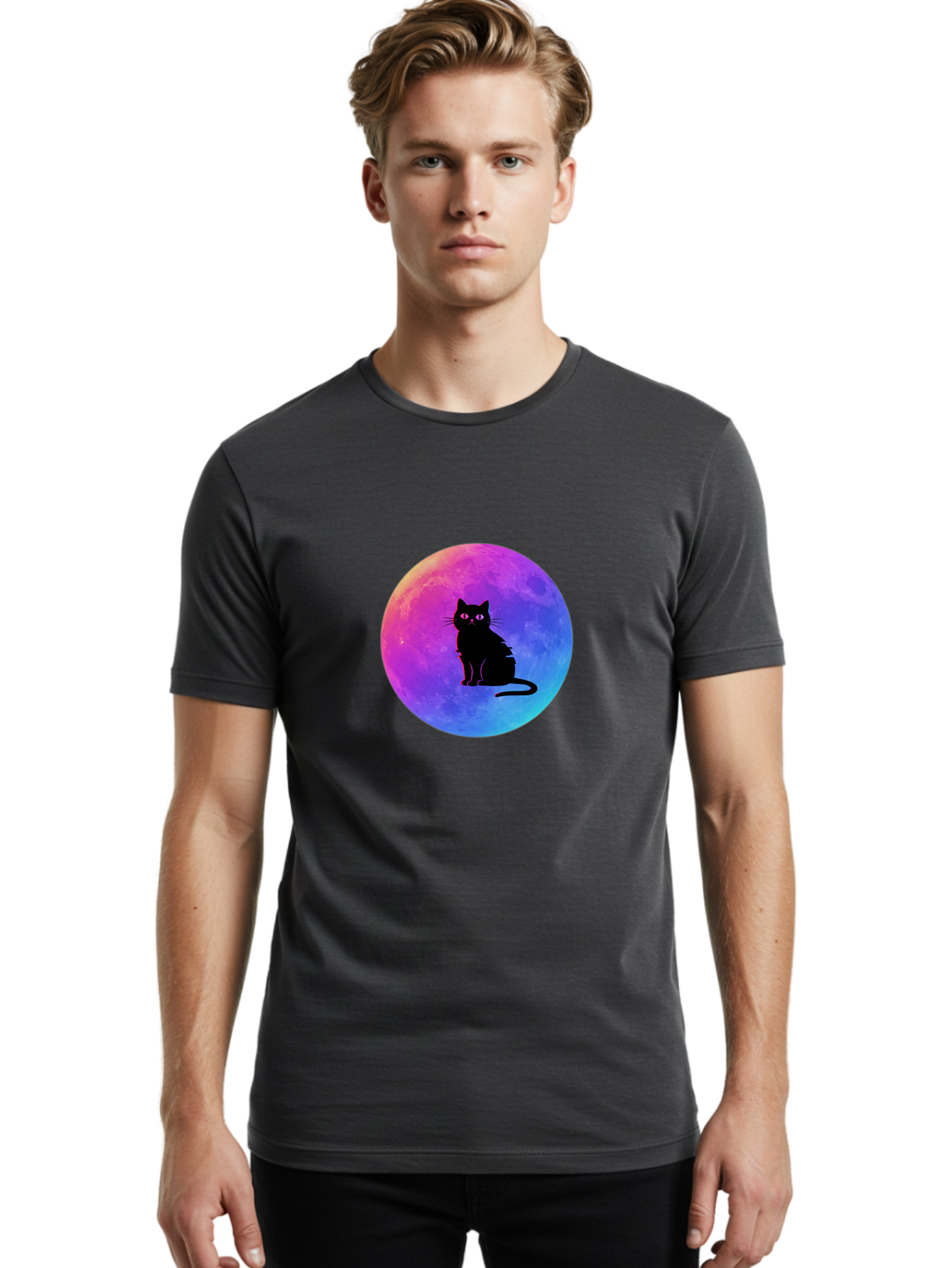 Cat-On-The-Moon Men'S Graphic Tee, 100% Cotton, Comfortable Casual Summer Wear, Machine Washable, Vintage Camera, Old Camera, Antique Camera, Black Camera, Classic Photography, Photography Equipment, Nostalgic Device, Film Camera, Camera Art Bai639