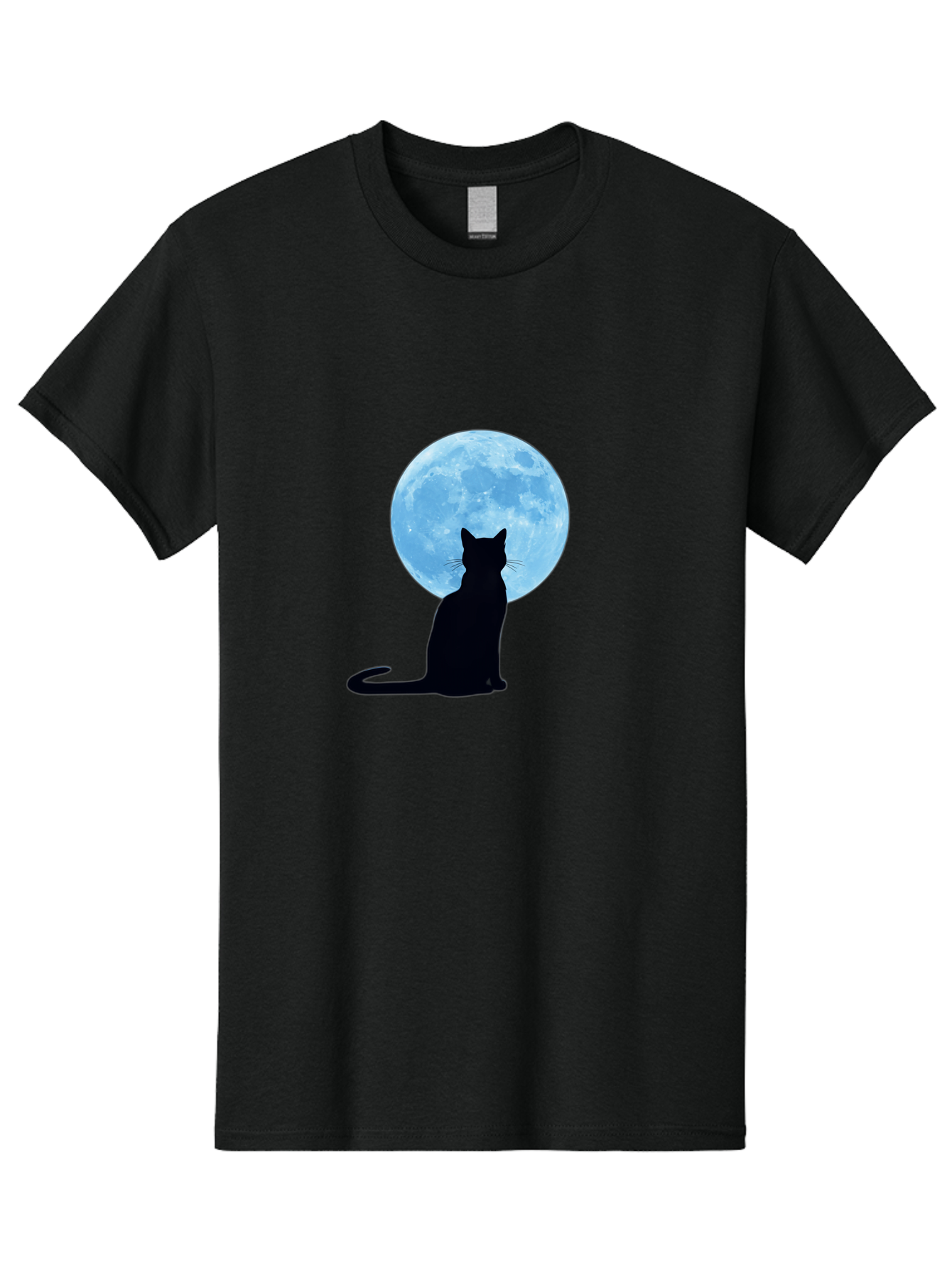 Cat-Silhouette-Full-Moon Men'S Graphic Tee, 100% Cotton, Comfortable Casual Summer Wear, Machine Washable, Vintage Camera, Old Camera, Antique Camera, Black Camera, Classic Photography, Photography Equipment, Nostalgic Device, Film Camera, Bai640