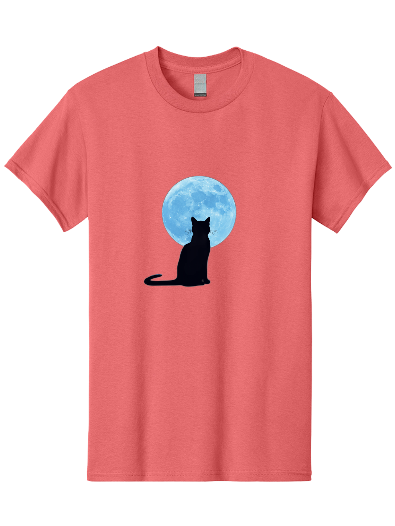 Cat-Silhouette-Full-Moon Men'S Graphic Tee, 100% Cotton, Comfortable Casual Summer Wear, Machine Washable, Vintage Camera, Old Camera, Antique Camera, Black Camera, Classic Photography, Photography Equipment, Nostalgic Device, Film Camera, Bai640