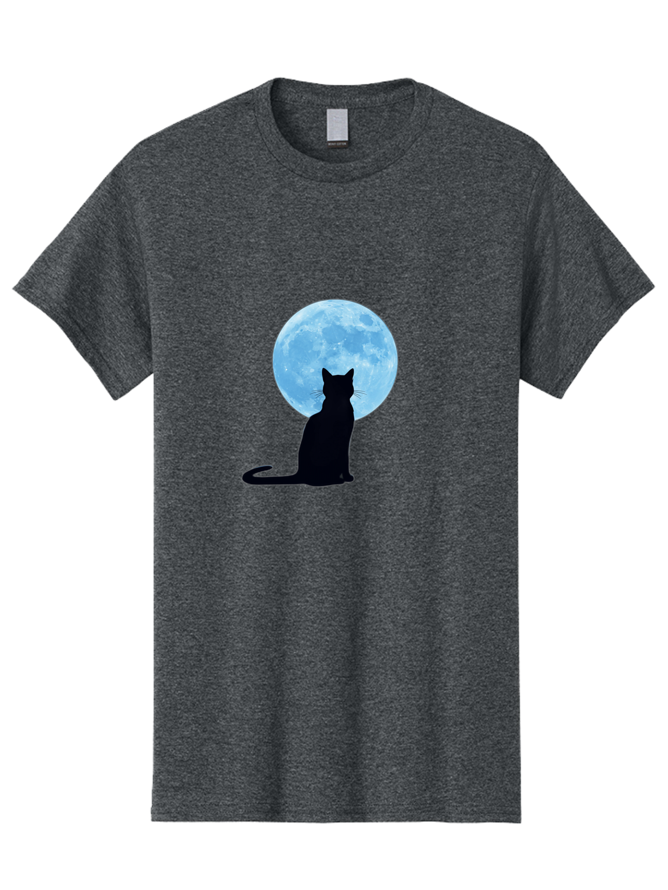 Cat-Silhouette-Full-Moon Men'S Graphic Tee, 100% Cotton, Comfortable Casual Summer Wear, Machine Washable, Vintage Camera, Old Camera, Antique Camera, Black Camera, Classic Photography, Photography Equipment, Nostalgic Device, Film Camera, Bai640