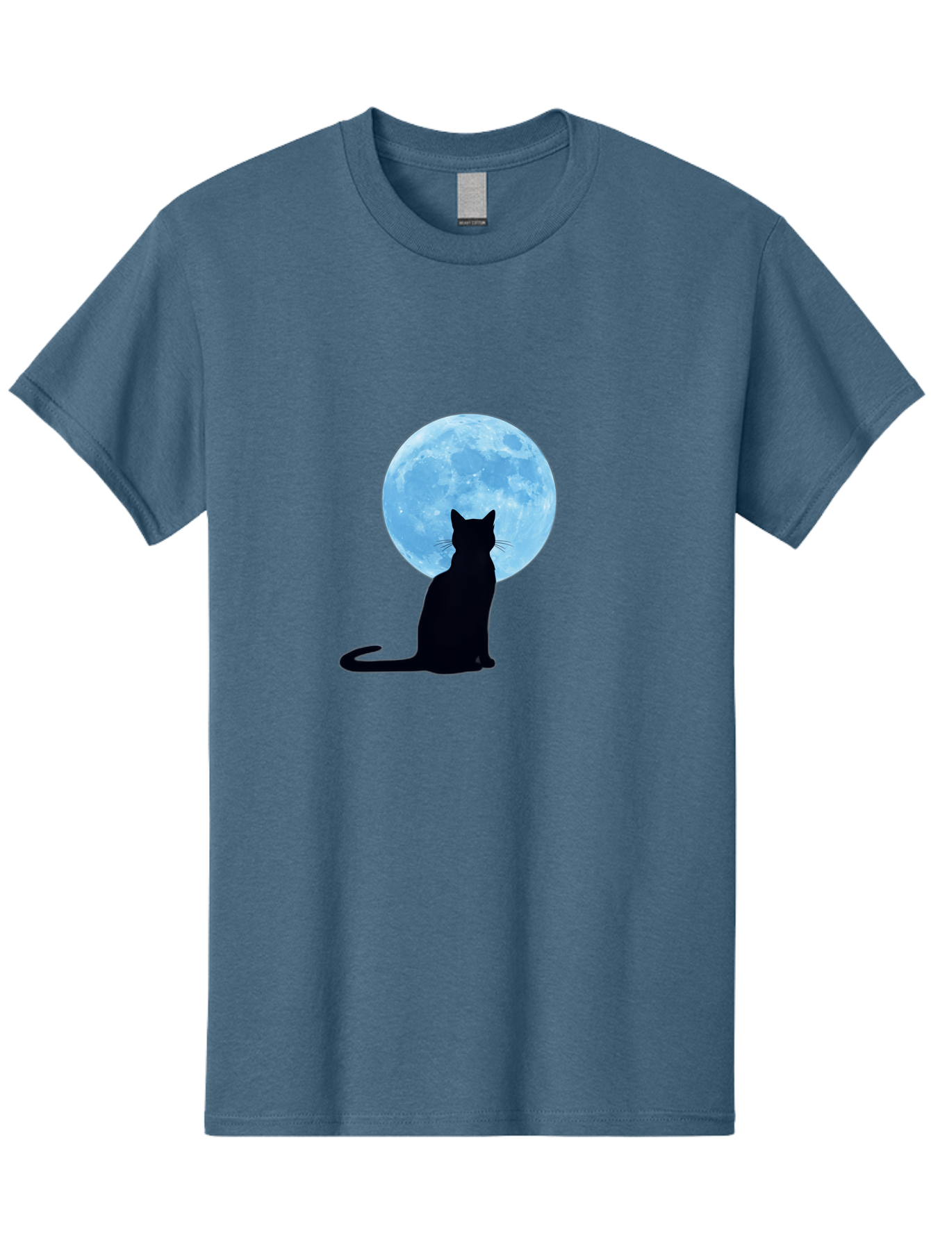 Cat-Silhouette-Full-Moon Men'S Graphic Tee, 100% Cotton, Comfortable Casual Summer Wear, Machine Washable, Vintage Camera, Old Camera, Antique Camera, Black Camera, Classic Photography, Photography Equipment, Nostalgic Device, Film Camera, Bai640