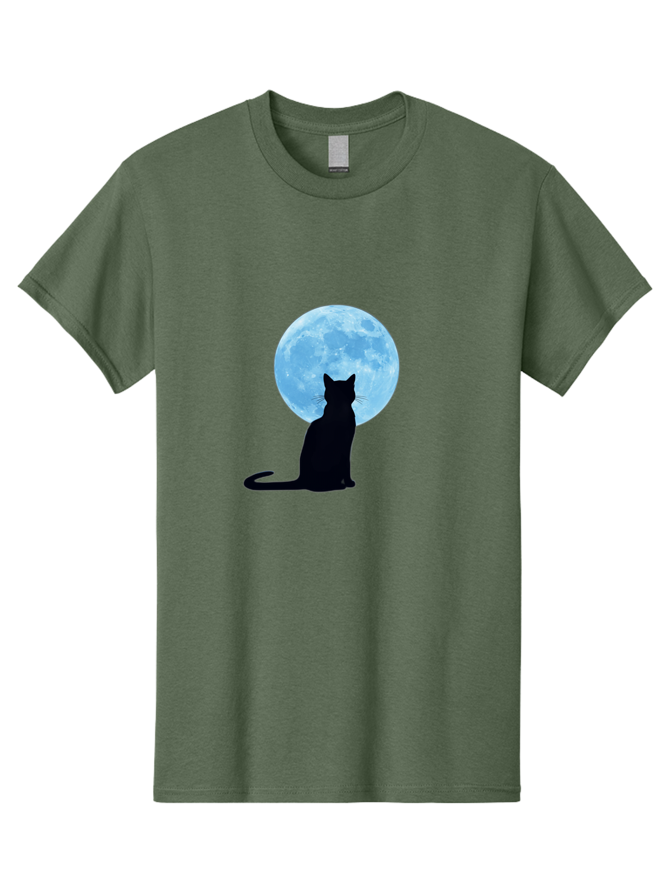 Cat-Silhouette-Full-Moon Men'S Graphic Tee, 100% Cotton, Comfortable Casual Summer Wear, Machine Washable, Vintage Camera, Old Camera, Antique Camera, Black Camera, Classic Photography, Photography Equipment, Nostalgic Device, Film Camera, Bai640