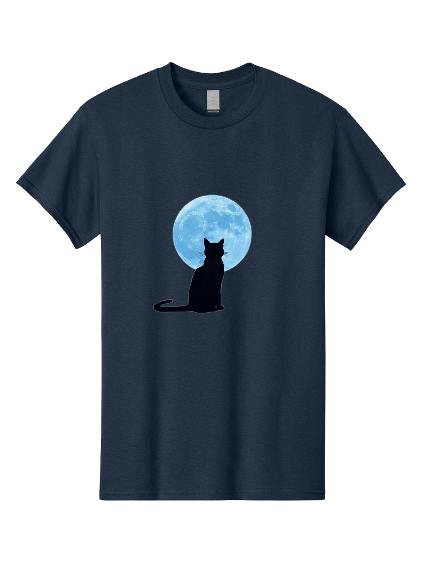 Cat-Silhouette-Full-Moon Men'S Graphic Tee, 100% Cotton, Comfortable Casual Summer Wear, Machine Washable, Vintage Camera, Old Camera, Antique Camera, Black Camera, Classic Photography, Photography Equipment, Nostalgic Device, Film Camera, Bai640