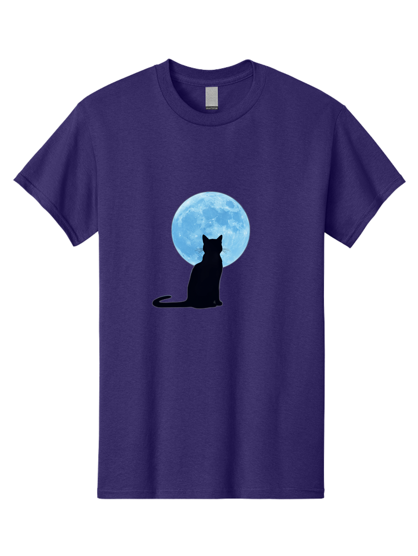 Cat-Silhouette-Full-Moon Men'S Graphic Tee, 100% Cotton, Comfortable Casual Summer Wear, Machine Washable, Vintage Camera, Old Camera, Antique Camera, Black Camera, Classic Photography, Photography Equipment, Nostalgic Device, Film Camera, Bai640