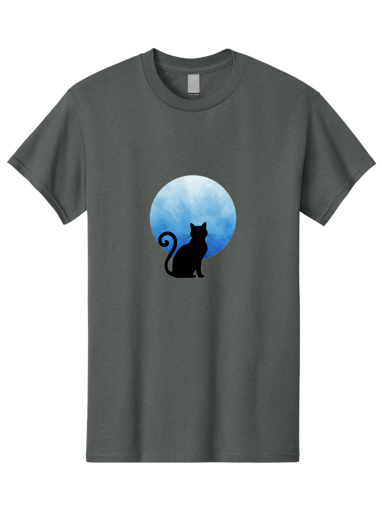Cat-Silhouette-Moon-1 Men'S Graphic Tee, 100% Cotton, Comfortable Casual Summer Wear, Machine Washable, Vintage Camera, Old Camera, Antique Camera, Black Camera, Classic Photography, Photography Equipment, Nostalgic Device, Film Camera, Bai641