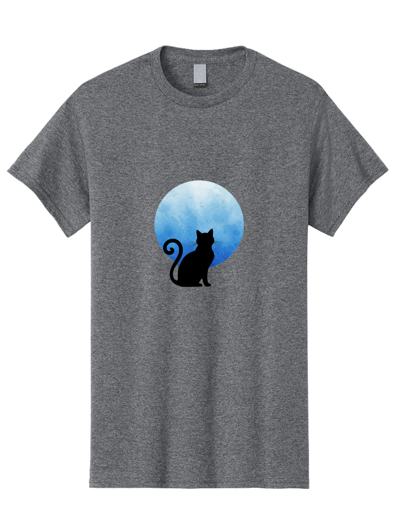 Cat-Silhouette-Moon-1 Men'S Graphic Tee, 100% Cotton, Comfortable Casual Summer Wear, Machine Washable, Vintage Camera, Old Camera, Antique Camera, Black Camera, Classic Photography, Photography Equipment, Nostalgic Device, Film Camera, Bai641