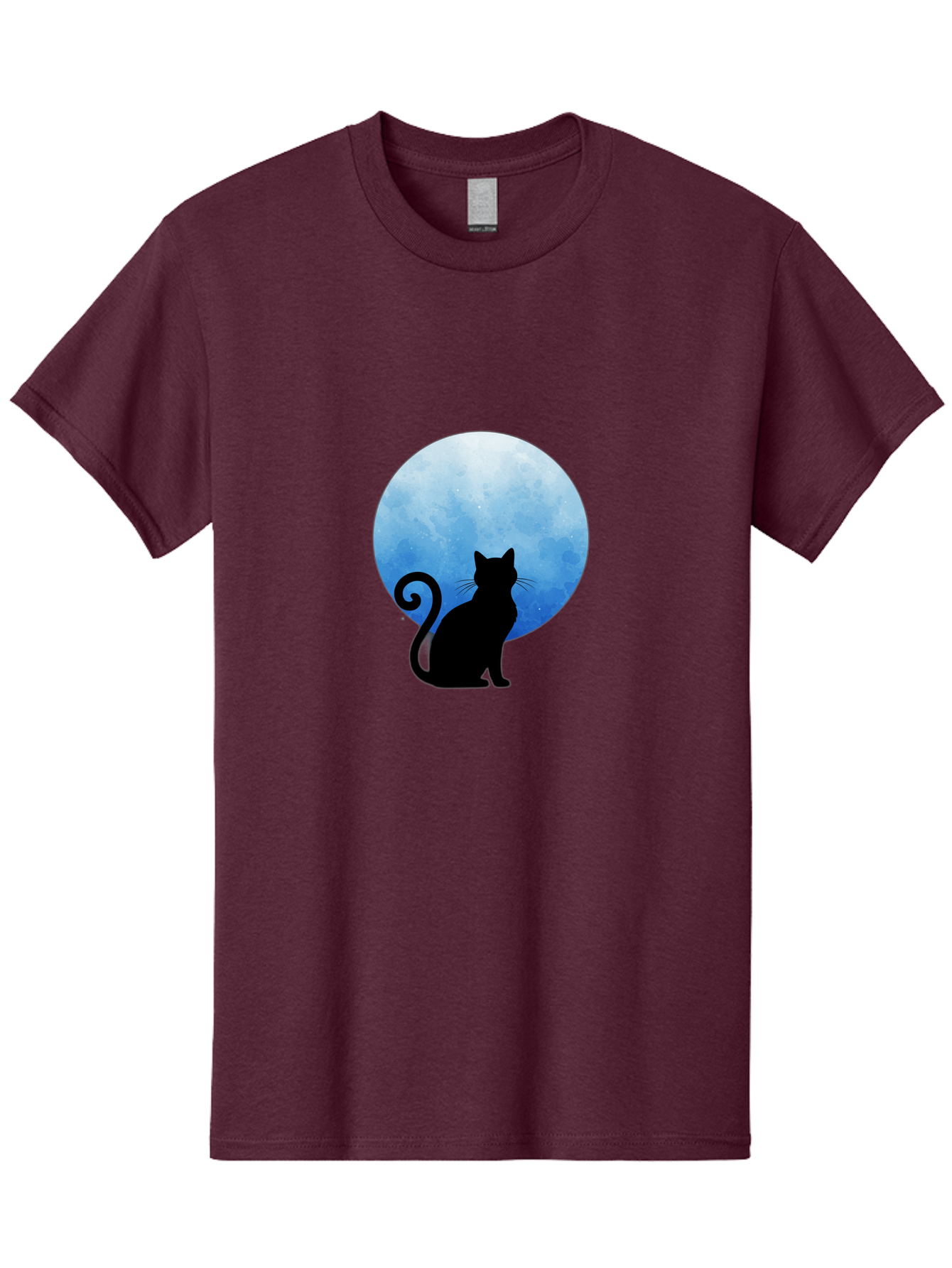 Cat-Silhouette-Moon-1 Men'S Graphic Tee, 100% Cotton, Comfortable Casual Summer Wear, Machine Washable, Vintage Camera, Old Camera, Antique Camera, Black Camera, Classic Photography, Photography Equipment, Nostalgic Device, Film Camera, Bai641