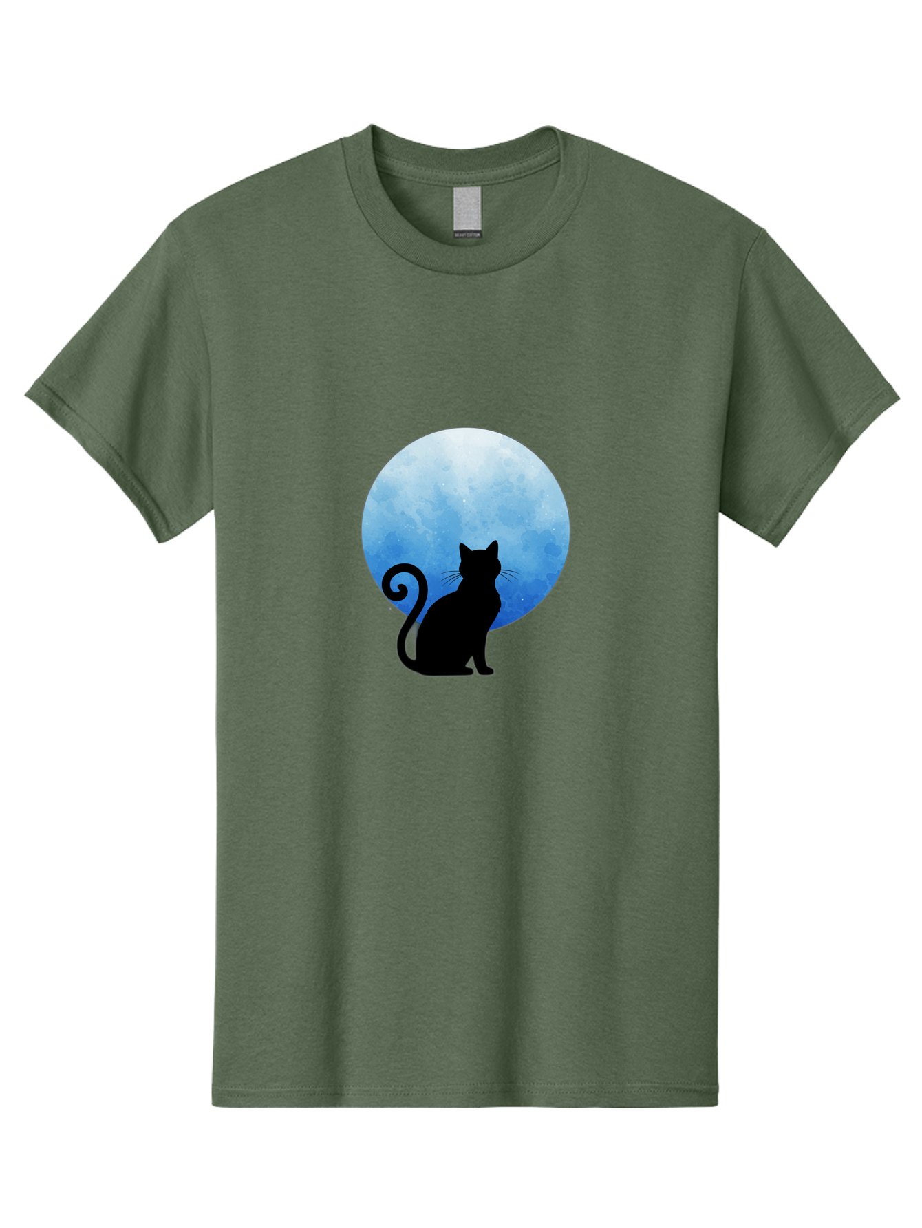 Cat-Silhouette-Moon-1 Men'S Graphic Tee, 100% Cotton, Comfortable Casual Summer Wear, Machine Washable, Vintage Camera, Old Camera, Antique Camera, Black Camera, Classic Photography, Photography Equipment, Nostalgic Device, Film Camera, Bai641