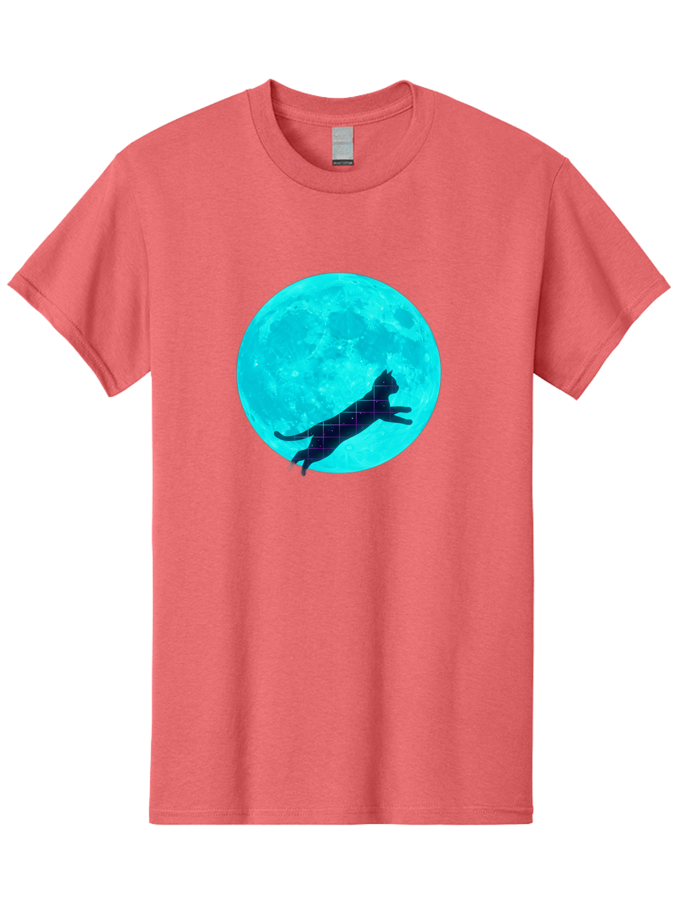 Cat-Silhouette-On-Moon Men'S Graphic Tee, 100% Cotton, Comfortable Casual Summer Wear, Machine Washable, Vintage Camera, Old Camera, Antique Camera, Black Camera, Classic Photography, Photography Equipment, Nostalgic Device, Film Camera, Bai644