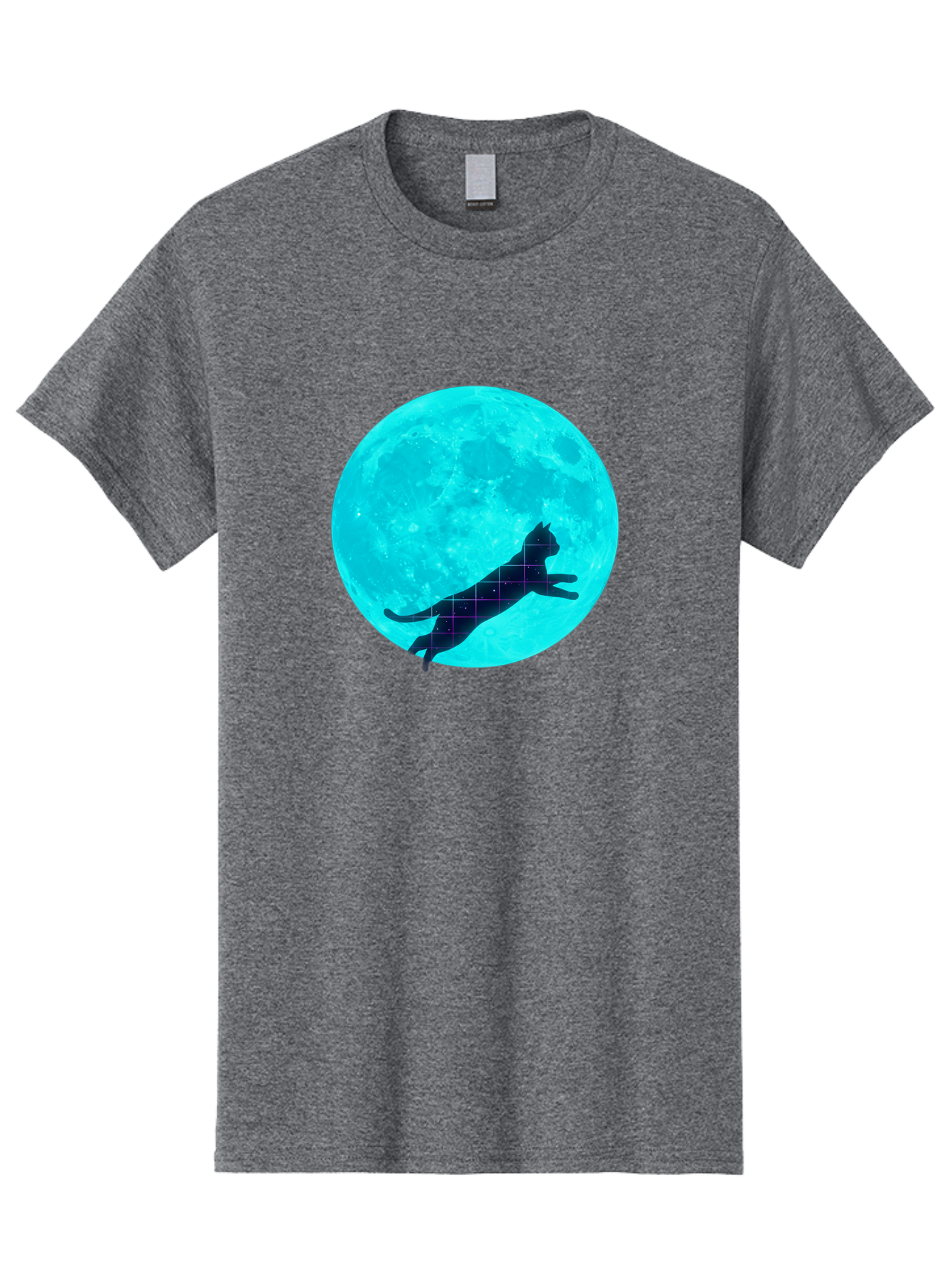 Cat-Silhouette-On-Moon Men'S Graphic Tee, 100% Cotton, Comfortable Casual Summer Wear, Machine Washable, Vintage Camera, Old Camera, Antique Camera, Black Camera, Classic Photography, Photography Equipment, Nostalgic Device, Film Camera, Bai644