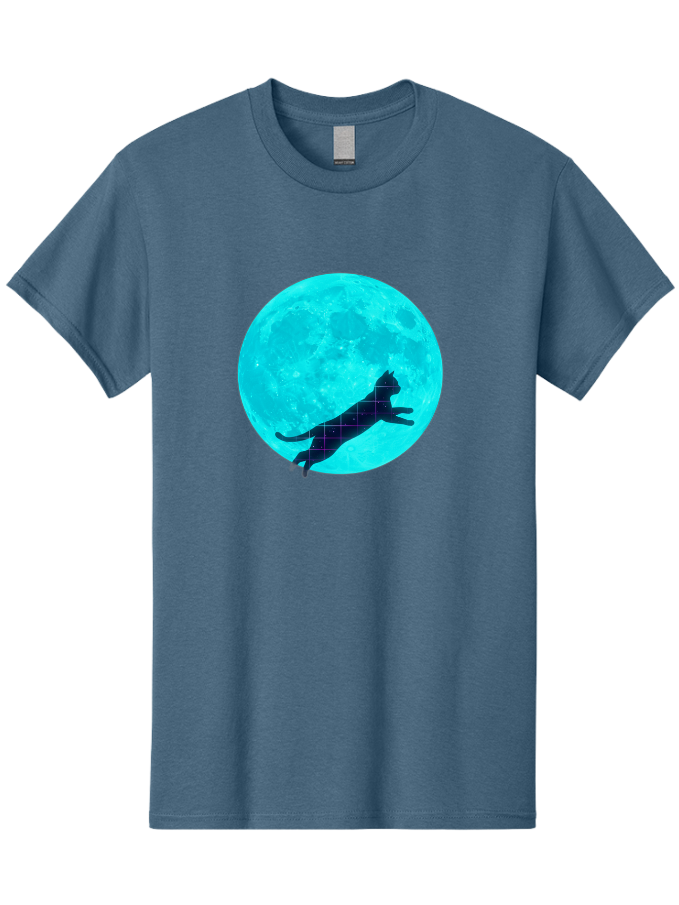 Cat-Silhouette-On-Moon Men'S Graphic Tee, 100% Cotton, Comfortable Casual Summer Wear, Machine Washable, Vintage Camera, Old Camera, Antique Camera, Black Camera, Classic Photography, Photography Equipment, Nostalgic Device, Film Camera, Bai644