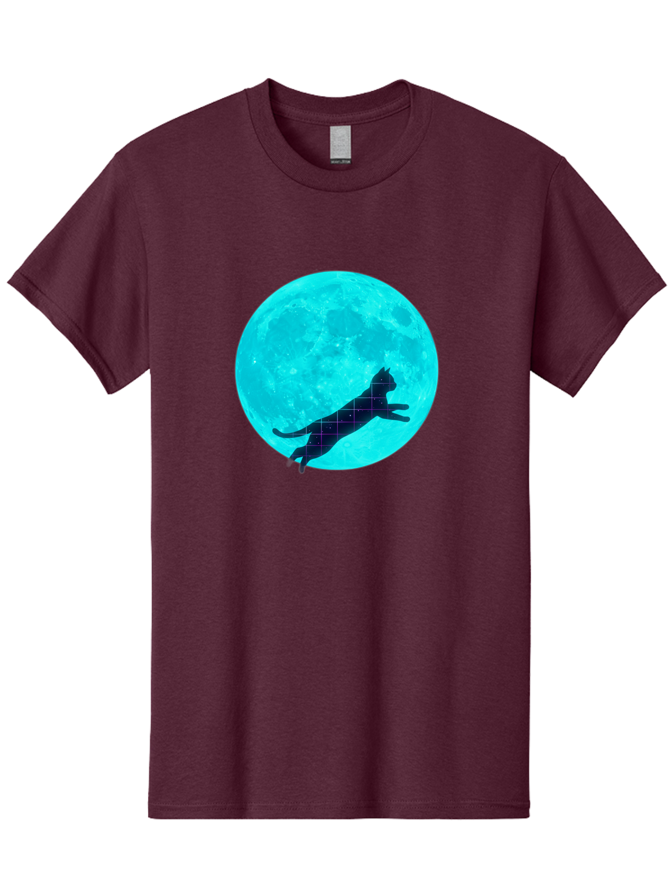 Cat-Silhouette-On-Moon Men'S Graphic Tee, 100% Cotton, Comfortable Casual Summer Wear, Machine Washable, Vintage Camera, Old Camera, Antique Camera, Black Camera, Classic Photography, Photography Equipment, Nostalgic Device, Film Camera, Bai644