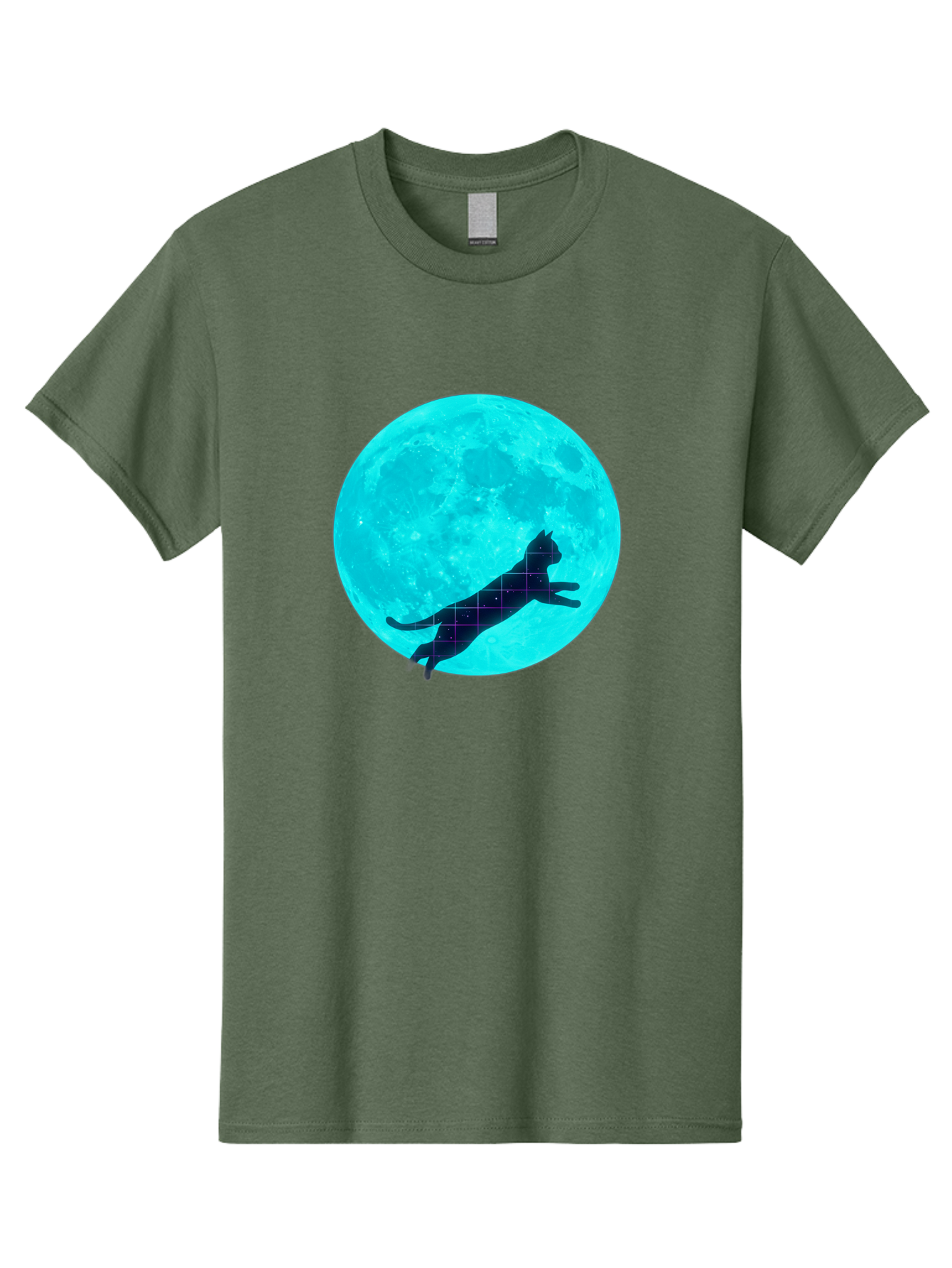 Cat-Silhouette-On-Moon Men'S Graphic Tee, 100% Cotton, Comfortable Casual Summer Wear, Machine Washable, Vintage Camera, Old Camera, Antique Camera, Black Camera, Classic Photography, Photography Equipment, Nostalgic Device, Film Camera, Bai644