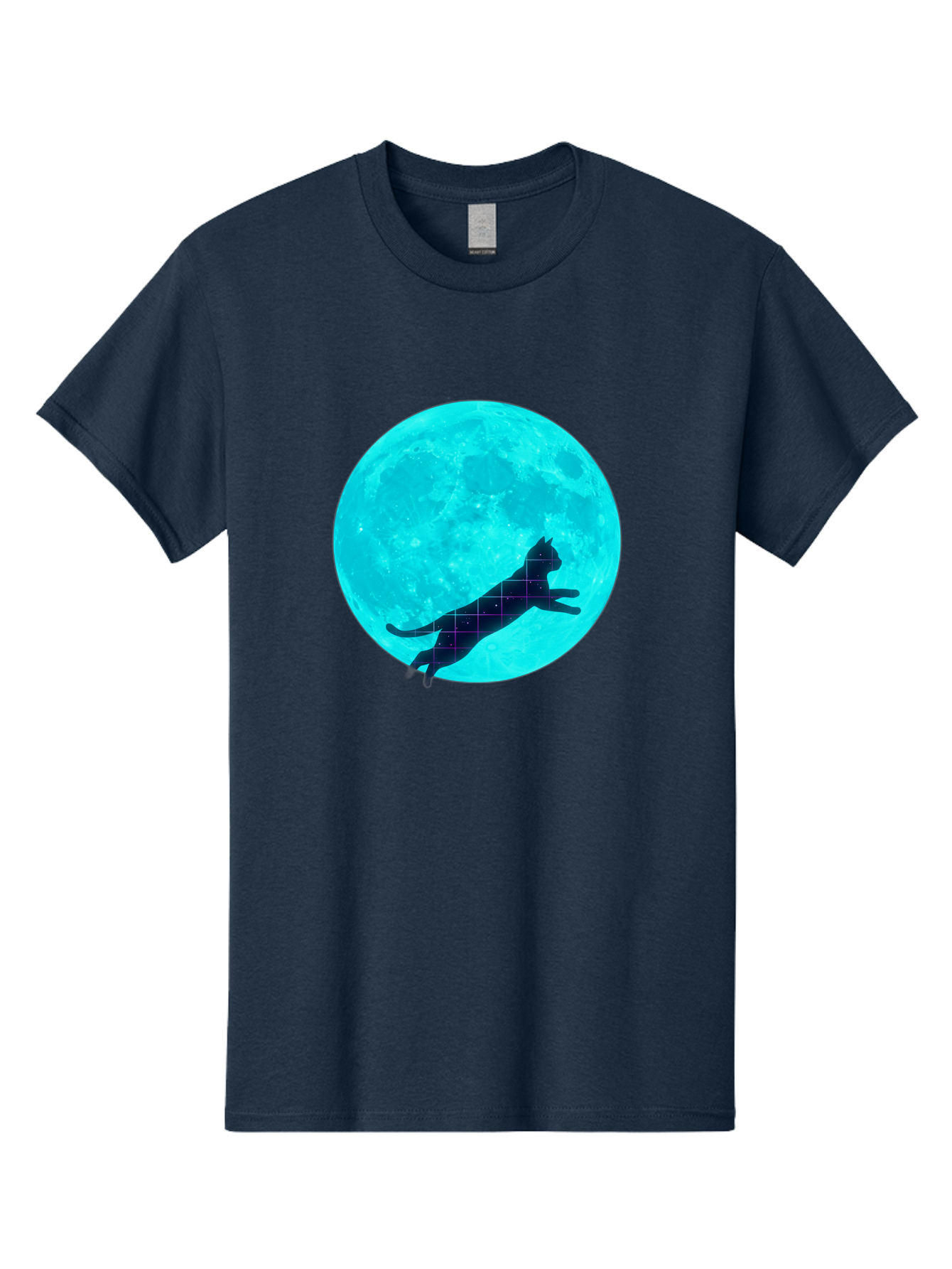 Cat-Silhouette-On-Moon Men'S Graphic Tee, 100% Cotton, Comfortable Casual Summer Wear, Machine Washable, Vintage Camera, Old Camera, Antique Camera, Black Camera, Classic Photography, Photography Equipment, Nostalgic Device, Film Camera, Bai644