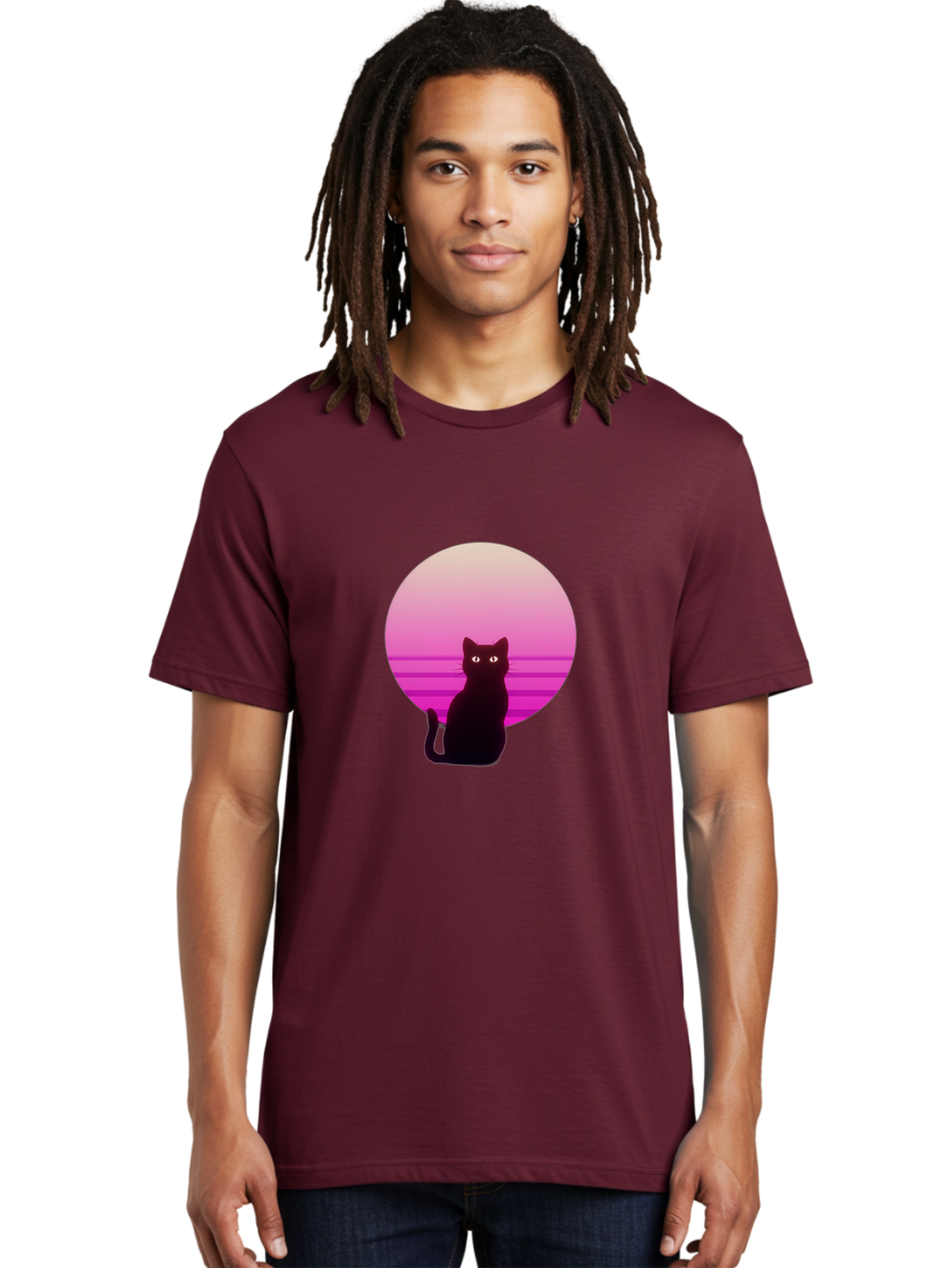 Cat-Silhouette Men'S Graphic Tee, 100% Cotton, Comfortable Casual Summer Wear, Machine Washable, Vintage Camera, Old Camera, Antique Camera, Black Camera, Classic Photography, Photography Equipment, Nostalgic Device, Film Camera, Camera Art Bai645