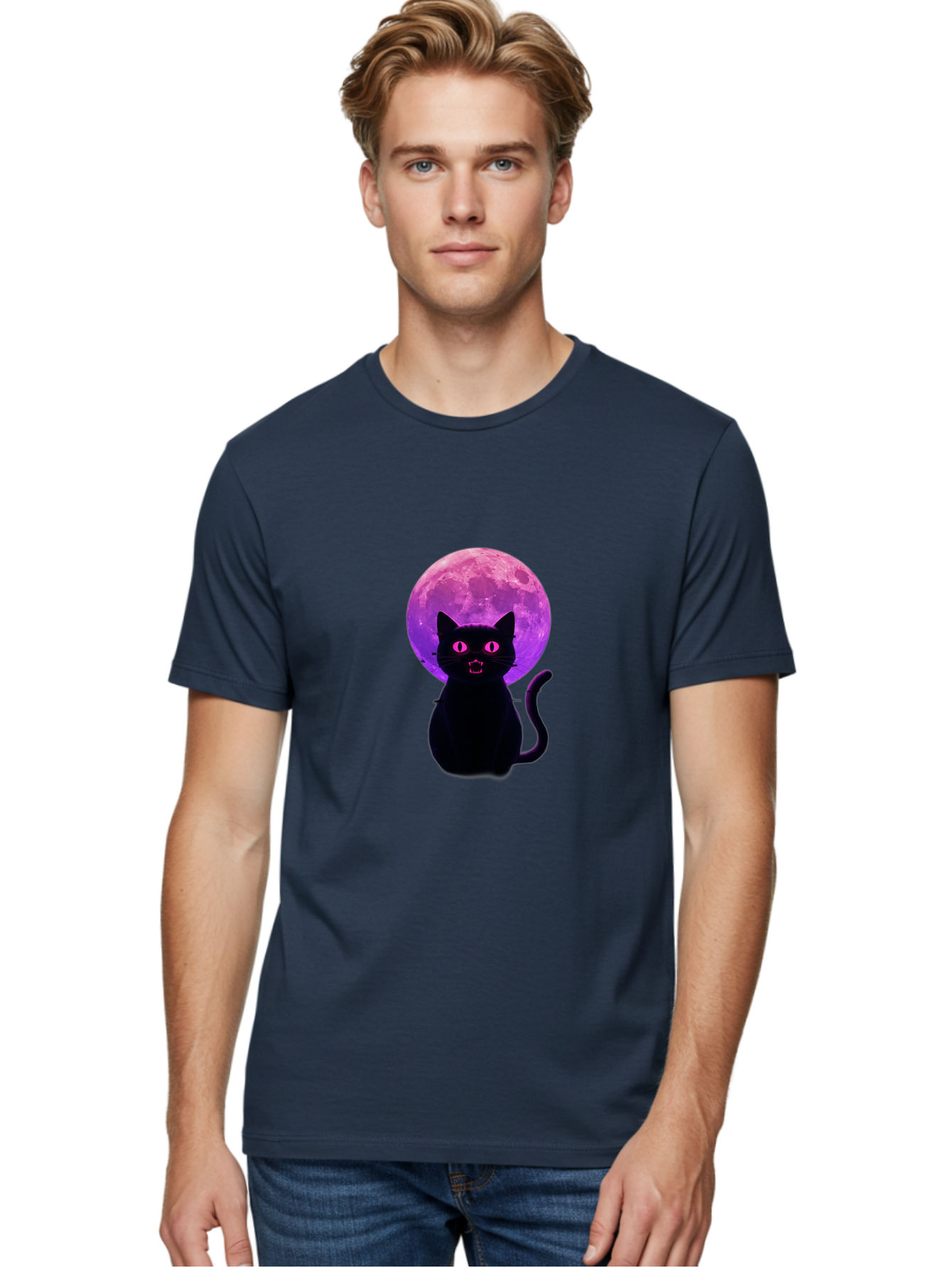 Cat-Under-Purple-Moon Men'S Graphic Tee, 100% Cotton, Comfortable Casual Summer Wear, Machine Washable, Vintage Camera, Old Camera, Antique Camera, Black Camera, Classic Photography, Photography Equipment, Nostalgic Device, Film Camera, Bai647