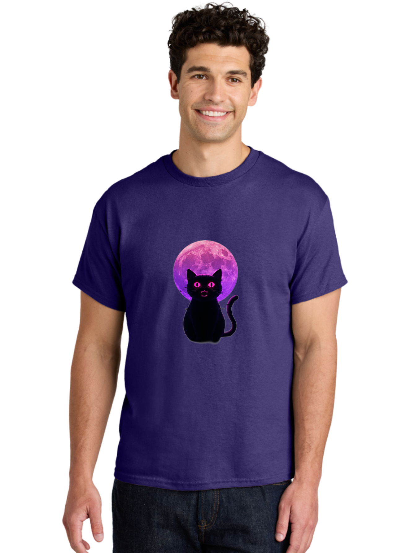 Cat-Under-Purple-Moon Men'S Graphic Tee, 100% Cotton, Comfortable Casual Summer Wear, Machine Washable, Vintage Camera, Old Camera, Antique Camera, Black Camera, Classic Photography, Photography Equipment, Nostalgic Device, Film Camera, Bai647
