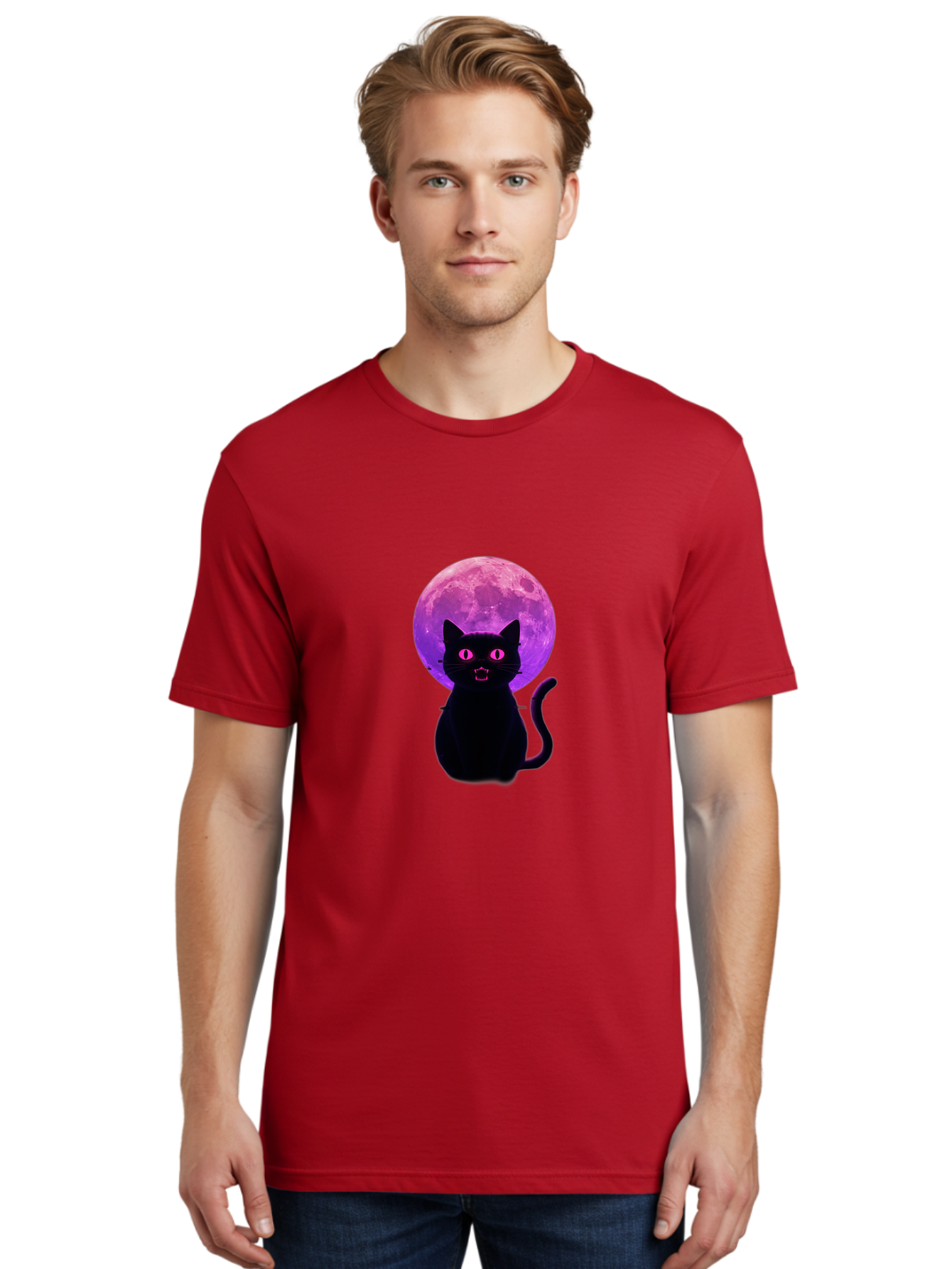 Cat-Under-Purple-Moon Men'S Graphic Tee, 100% Cotton, Comfortable Casual Summer Wear, Machine Washable, Vintage Camera, Old Camera, Antique Camera, Black Camera, Classic Photography, Photography Equipment, Nostalgic Device, Film Camera, Bai647