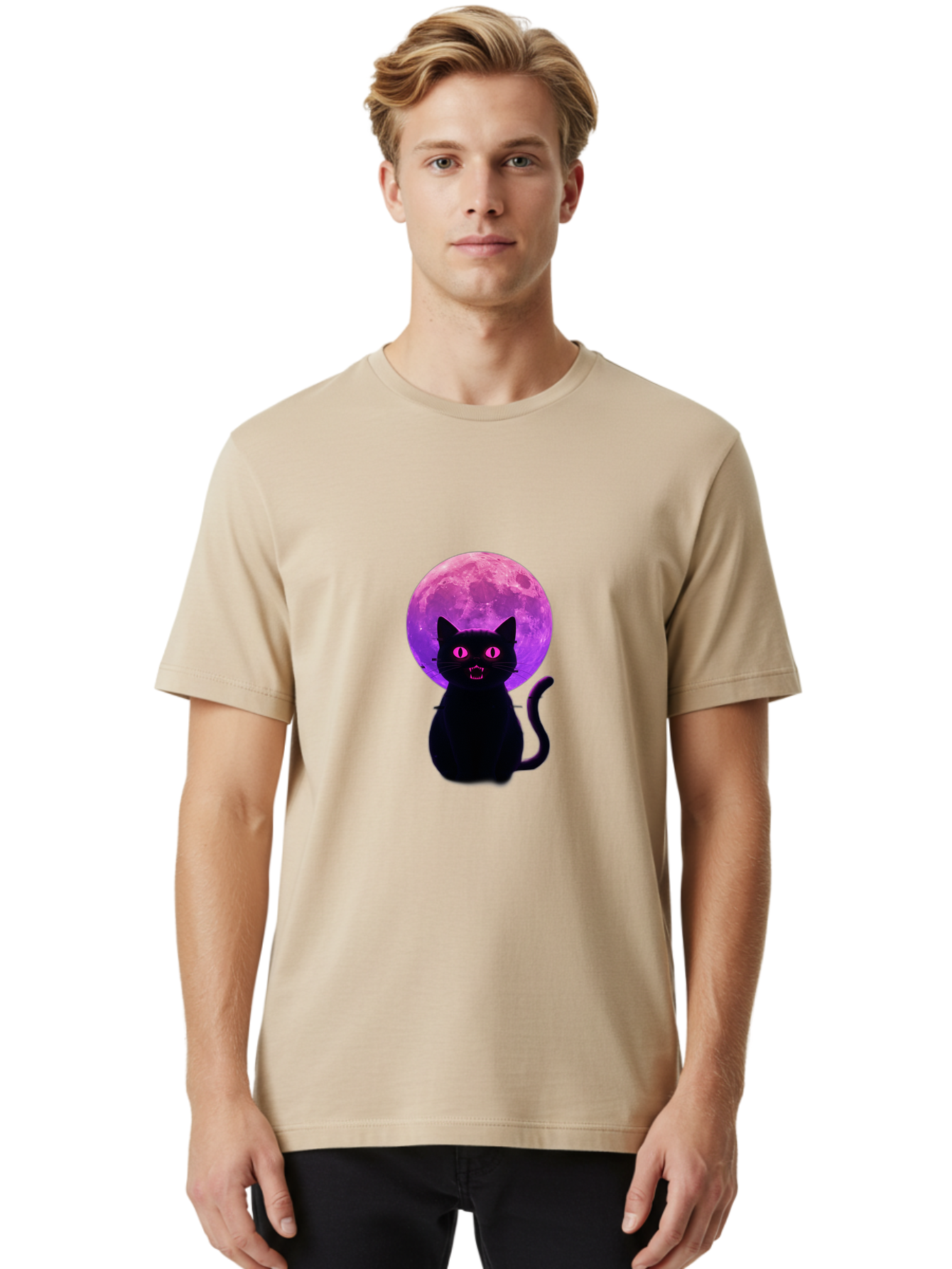 Cat-Under-Purple-Moon Men'S Graphic Tee, 100% Cotton, Comfortable Casual Summer Wear, Machine Washable, Vintage Camera, Old Camera, Antique Camera, Black Camera, Classic Photography, Photography Equipment, Nostalgic Device, Film Camera, Bai647